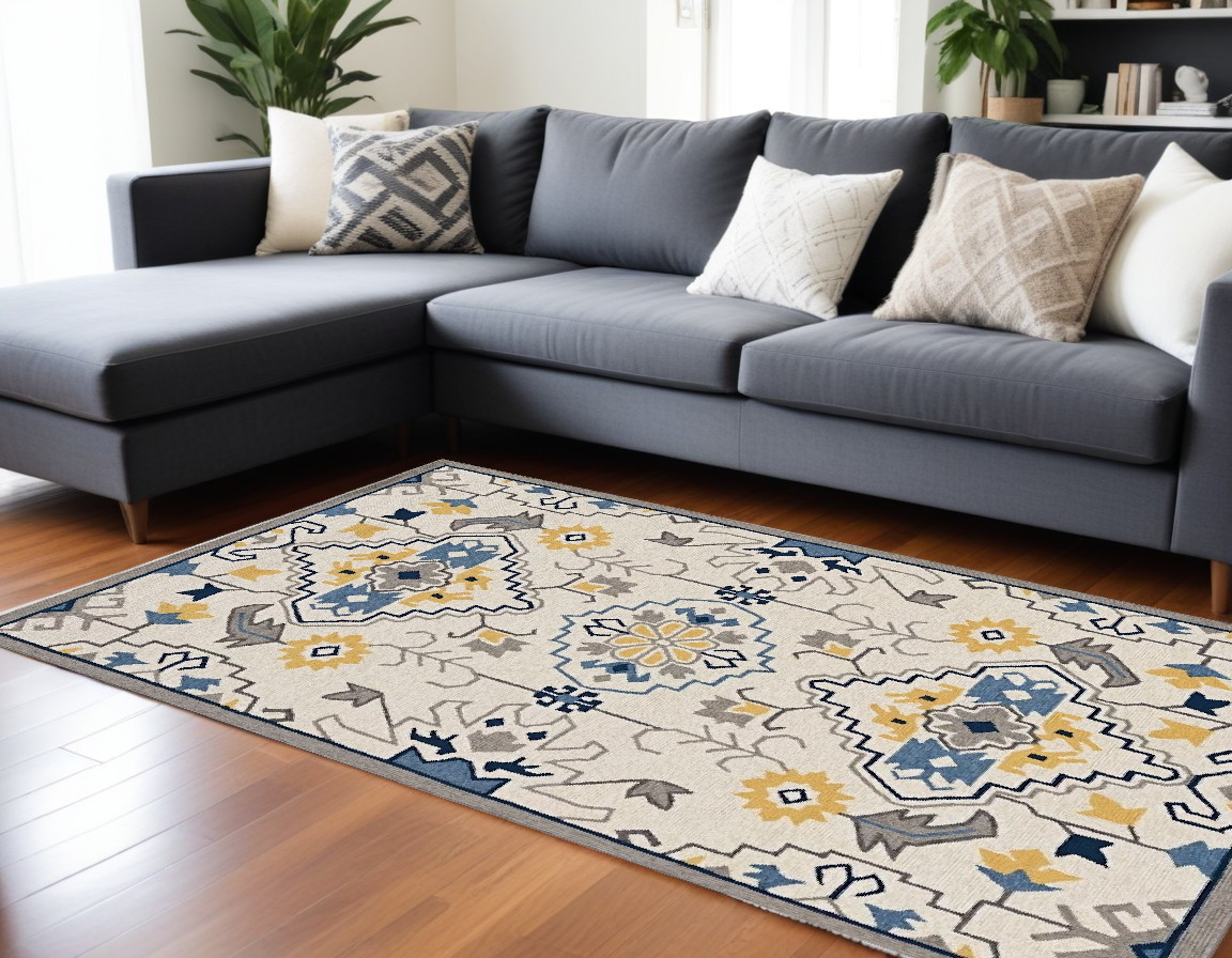 8' X 10' Ivory Hand Tufted Area Rug-374696-1