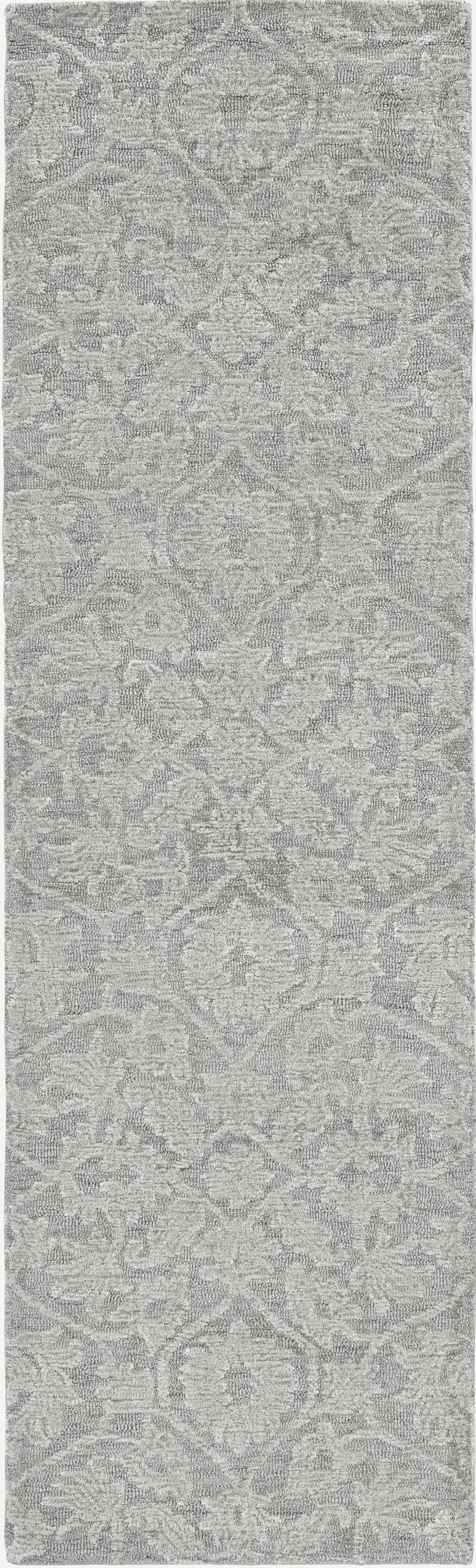 8'X11' Grey Hand Tufted Space Dyed Ogee Indoor Area Rug-374732-1