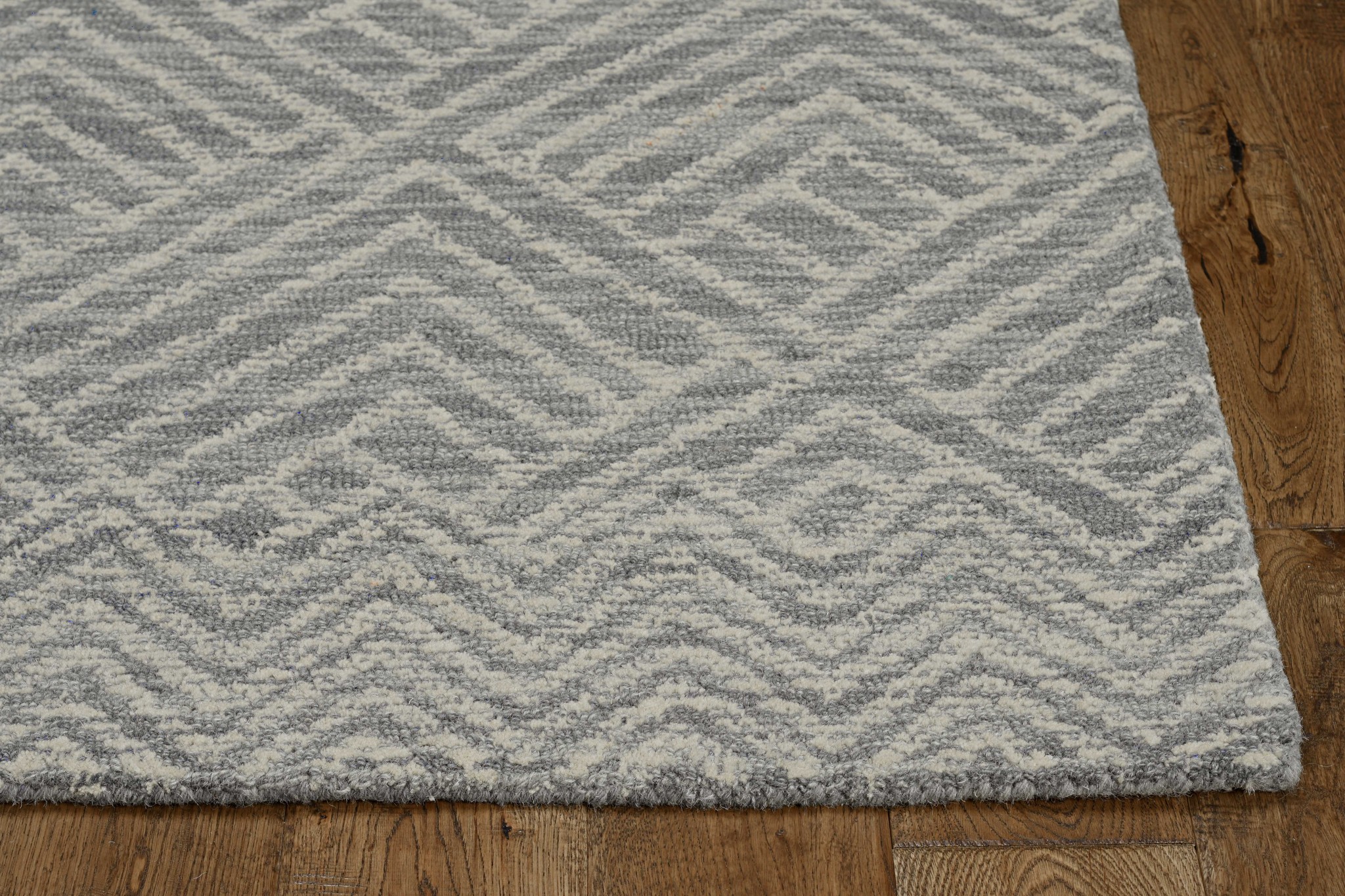 5' X 7' Ivory Geometric Pattern Wool Indoor Area Rug-374740-1