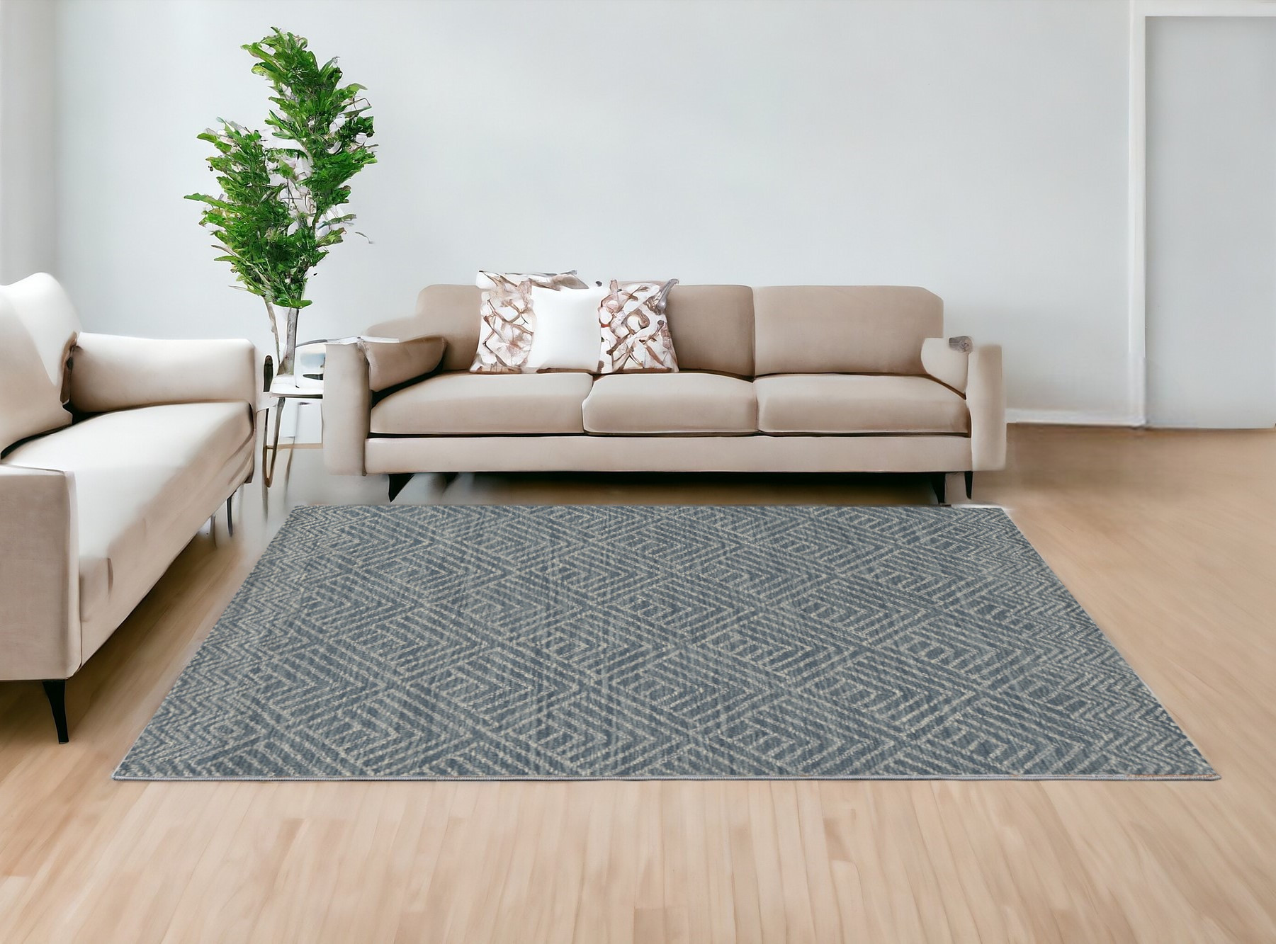 108 X 156 Denim Wool Rug-374748-1