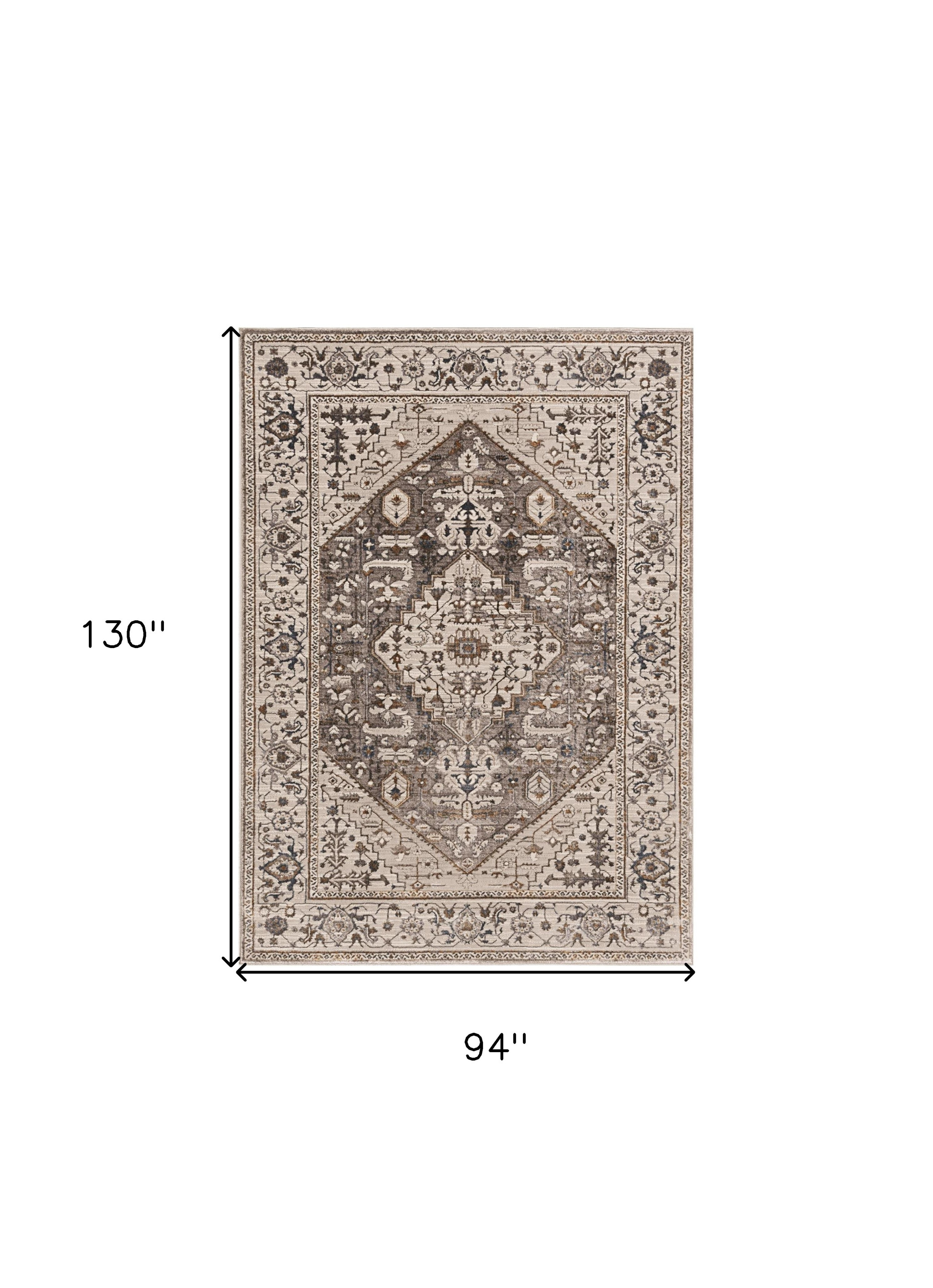 8" X 11" Gray Area Rug