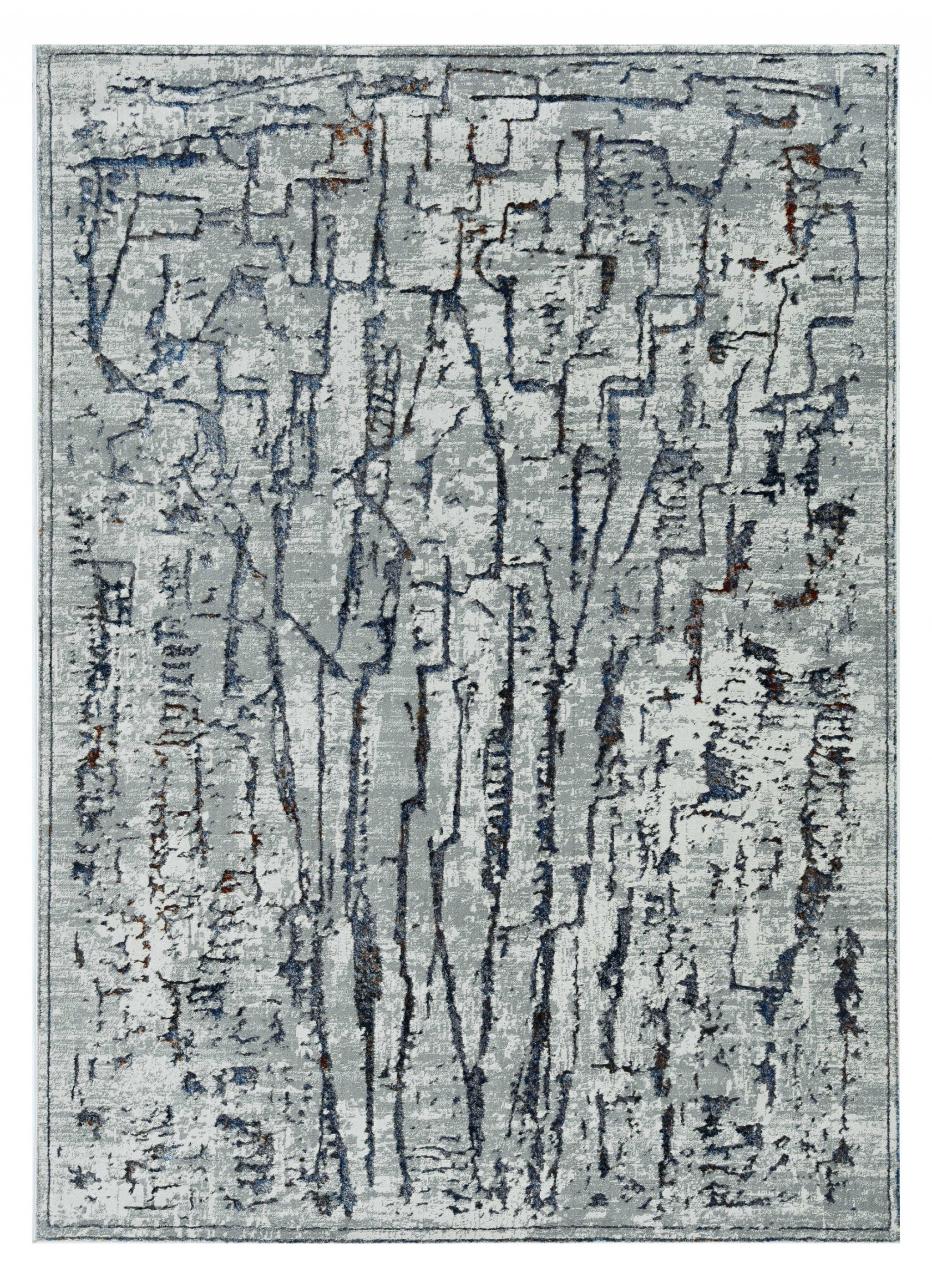 3' X 5' Grey Abstract Lines Area Rug-374800-1