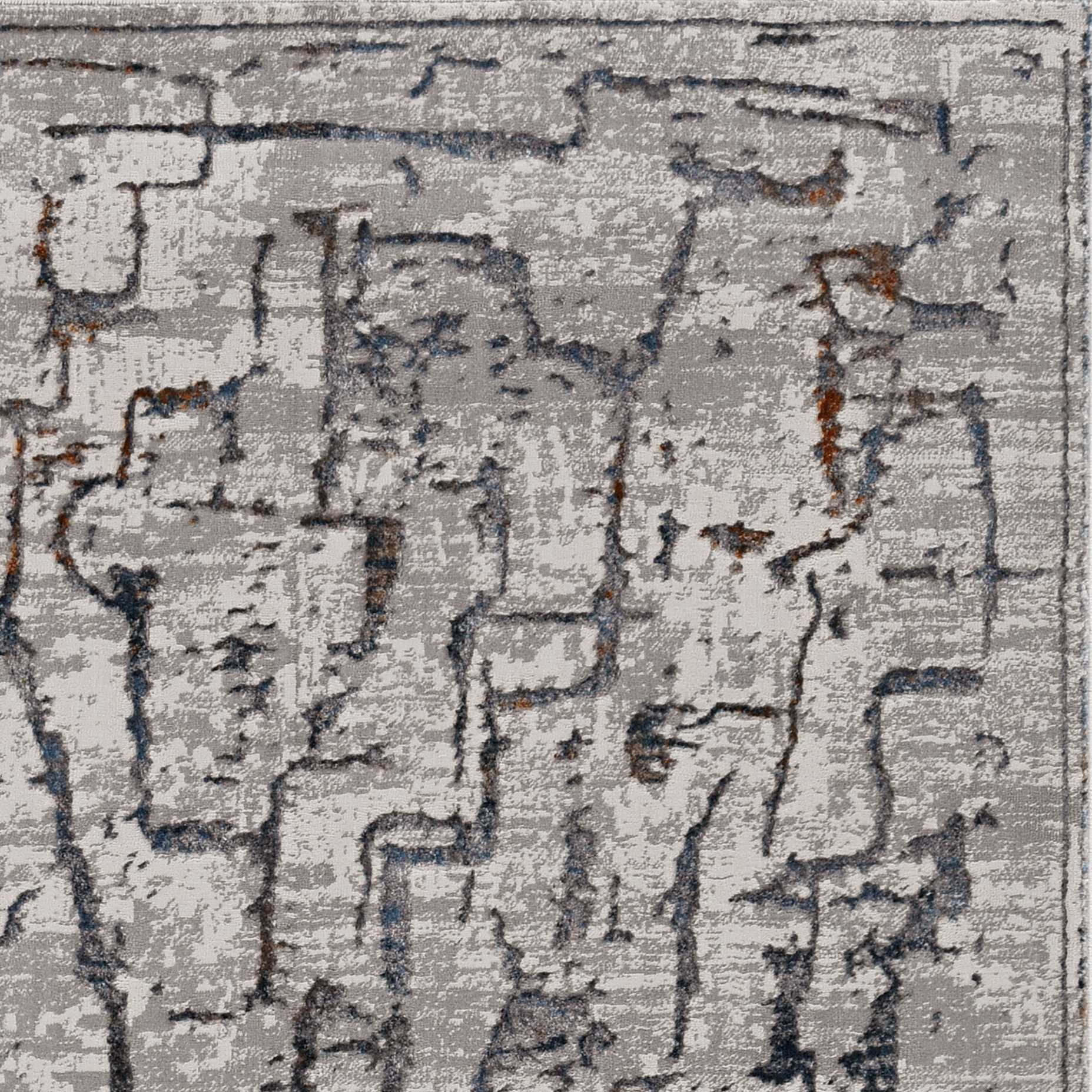 8'X11' Grey Machine Woven Abstract  Indoor Area Rug