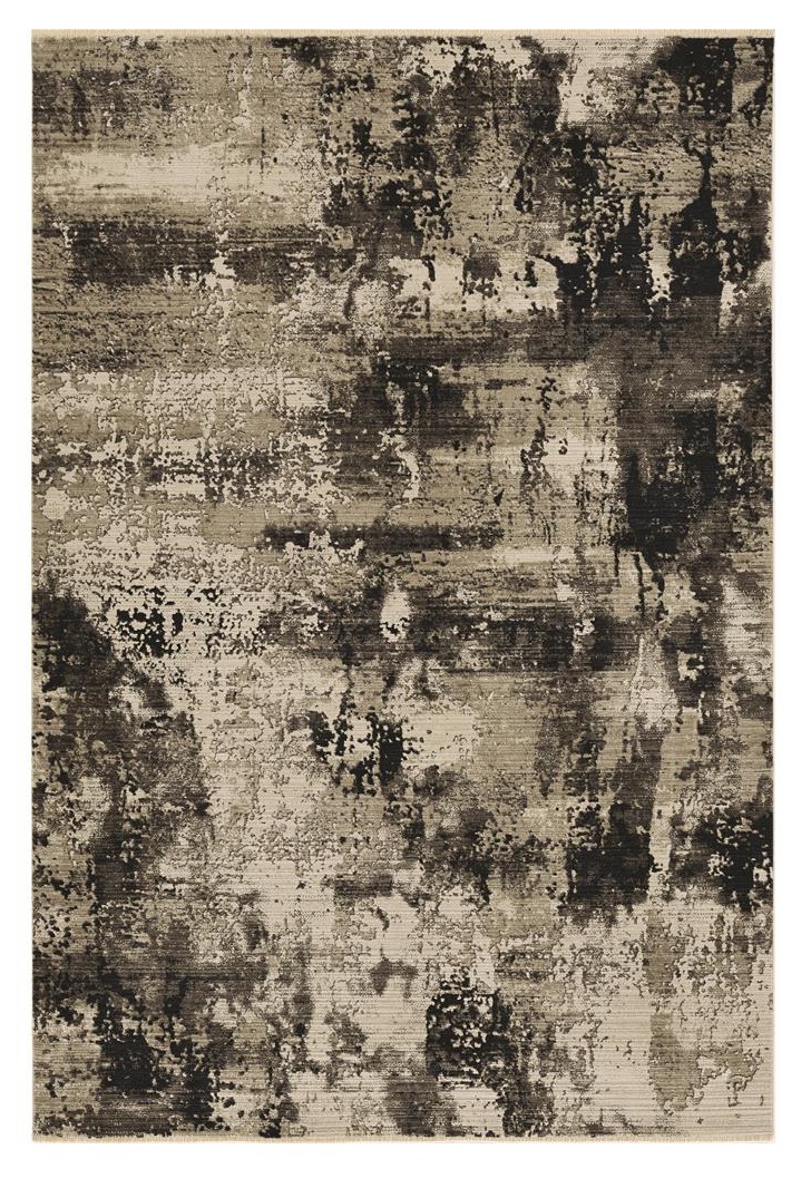 5" X 8" Ivory Or Charcoal Abstract Transitional Indoor Area Rug