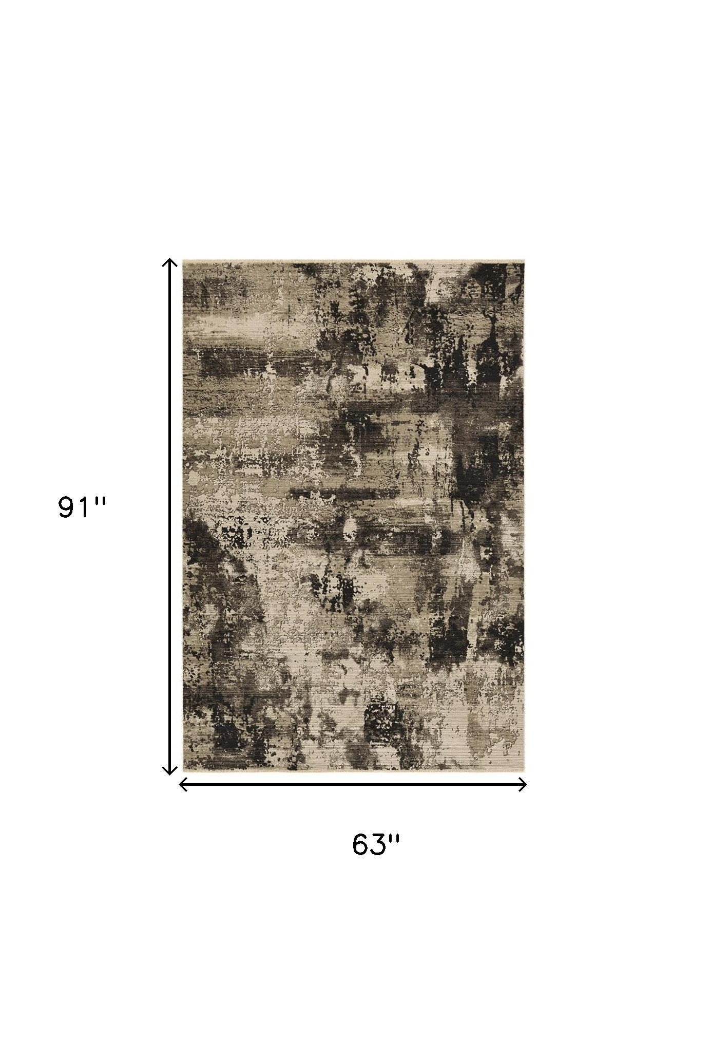 5" X 8" Ivory Or Charcoal Abstract Transitional Indoor Area Rug