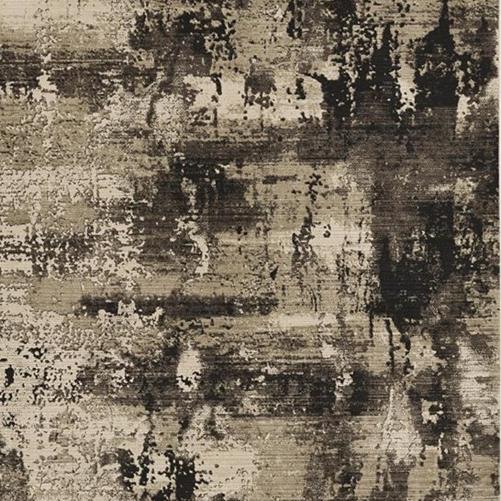 5" X 8" Ivory Or Charcoal Abstract Transitional Indoor Area Rug