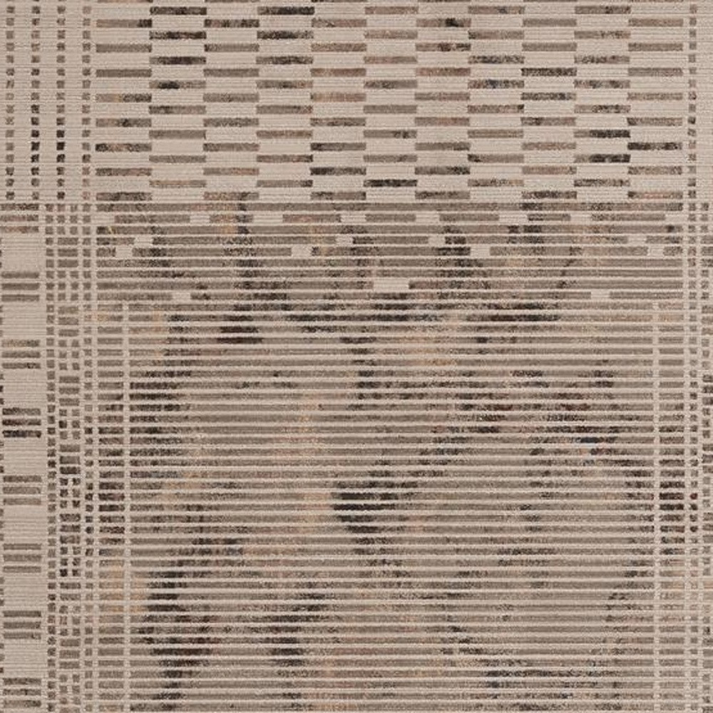 5" X 8" Natural Brown Machine Woven Abstract Lines Indoor Area Rug
