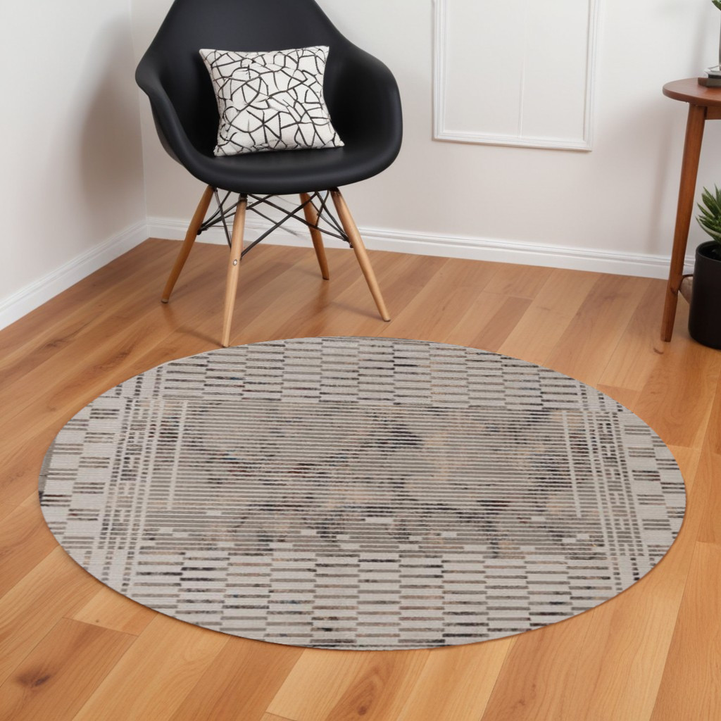 8" Natural Round Area Rug