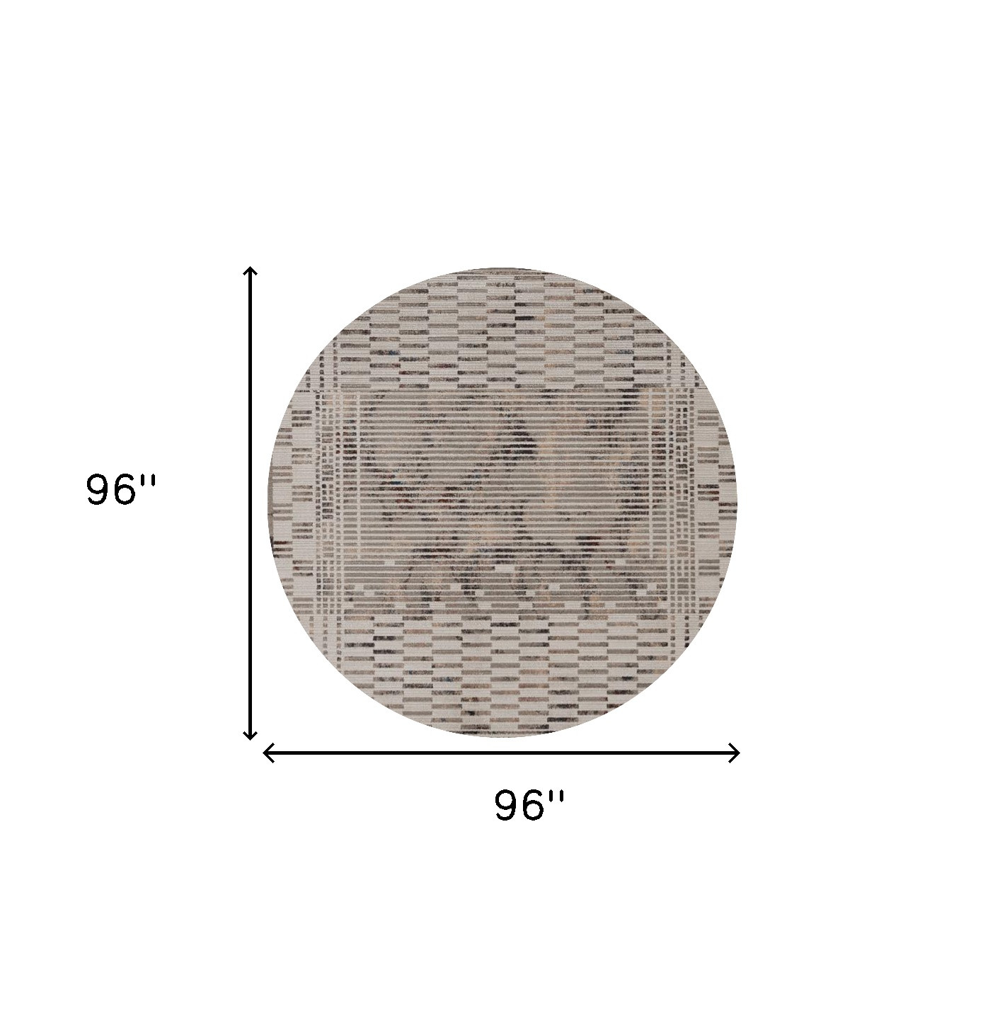 8" Natural Round Area Rug