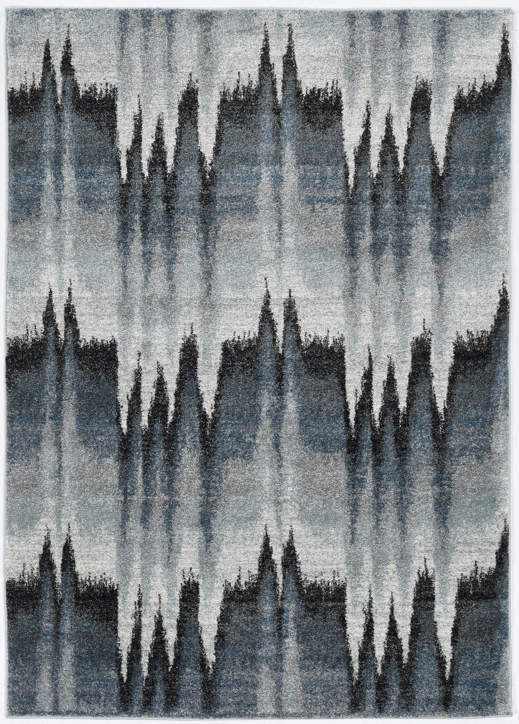 3" X 5" Blue Ivory Machine Woven Abstract Pulse Area Rug