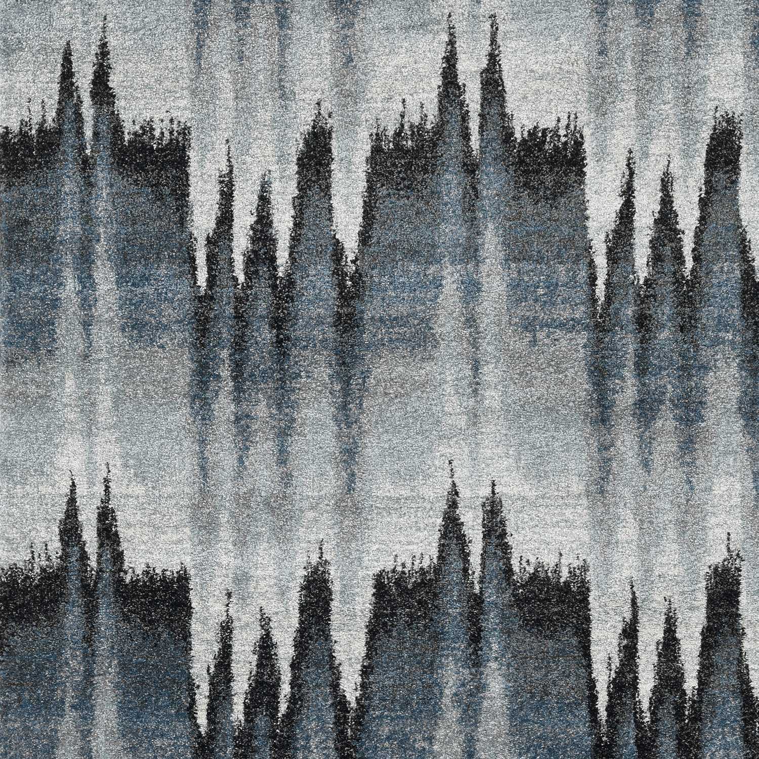 3" X 5" Blue Ivory Machine Woven Abstract Pulse Area Rug