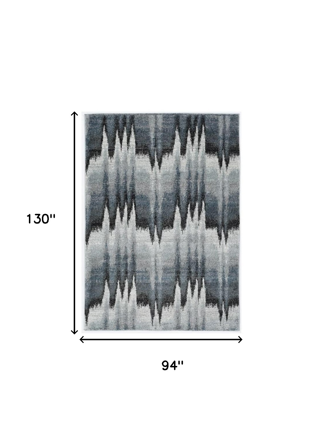8" X 11" Ivory Blue and Gray Abstract Area Rug