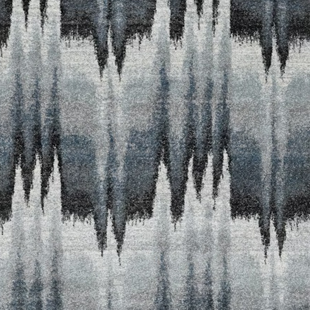 8" X 11" Ivory Blue and Gray Abstract Area Rug