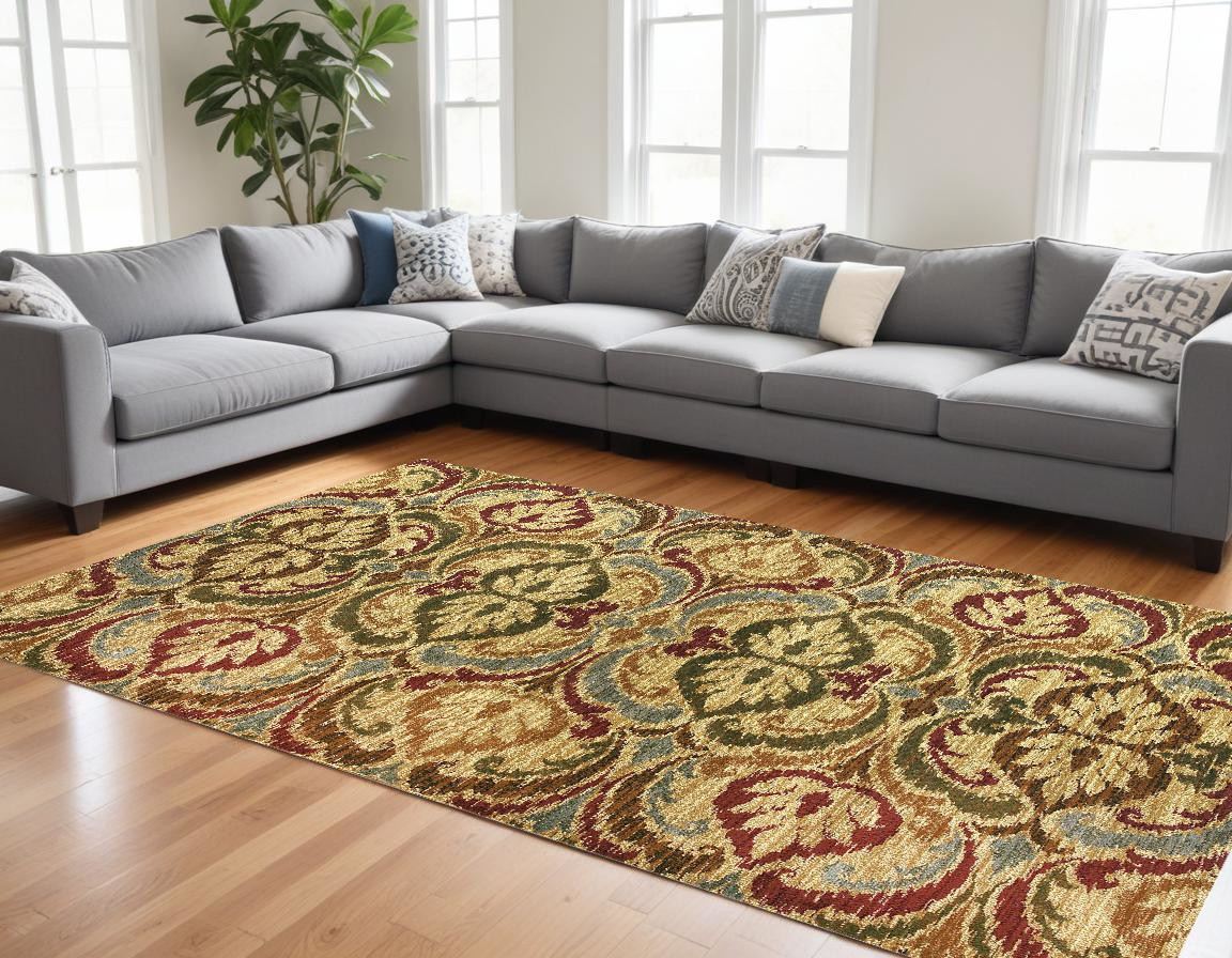 8" X 10" Multicoloured Floral Area Rug