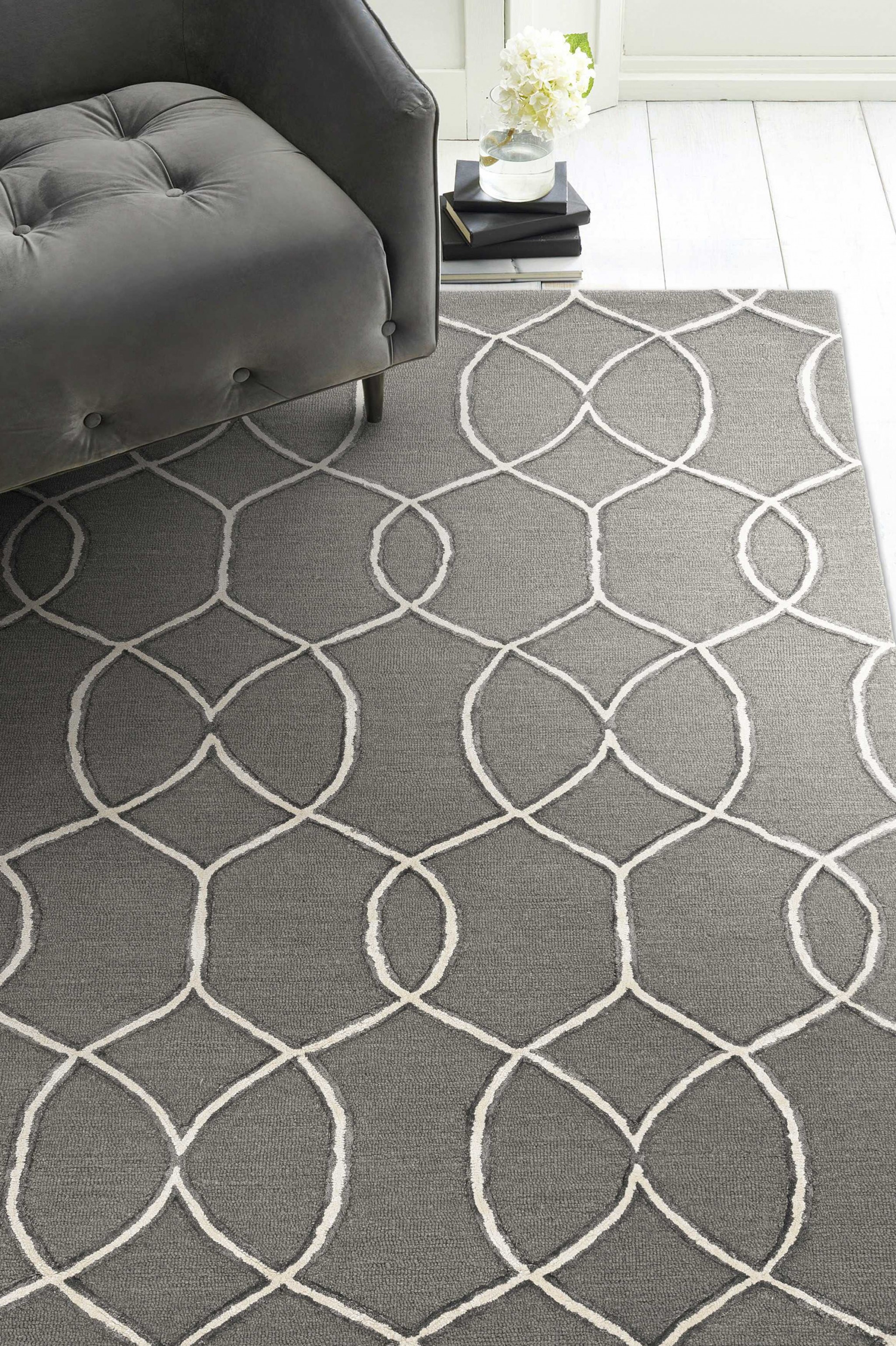 108" X 156" Charcoal Wool or Viscose Rug