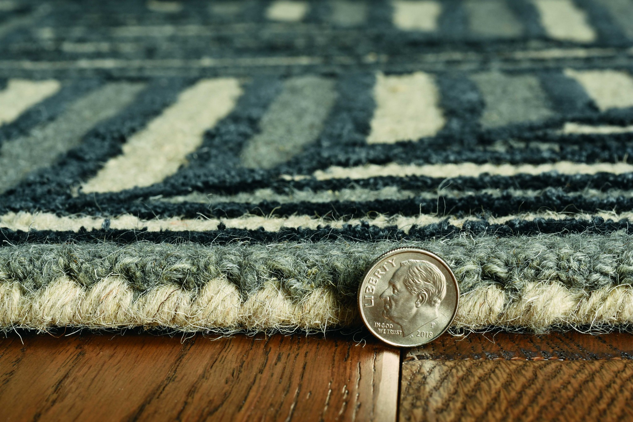 108" X 156" Navy or Charcoal Wool or Viscose Rug