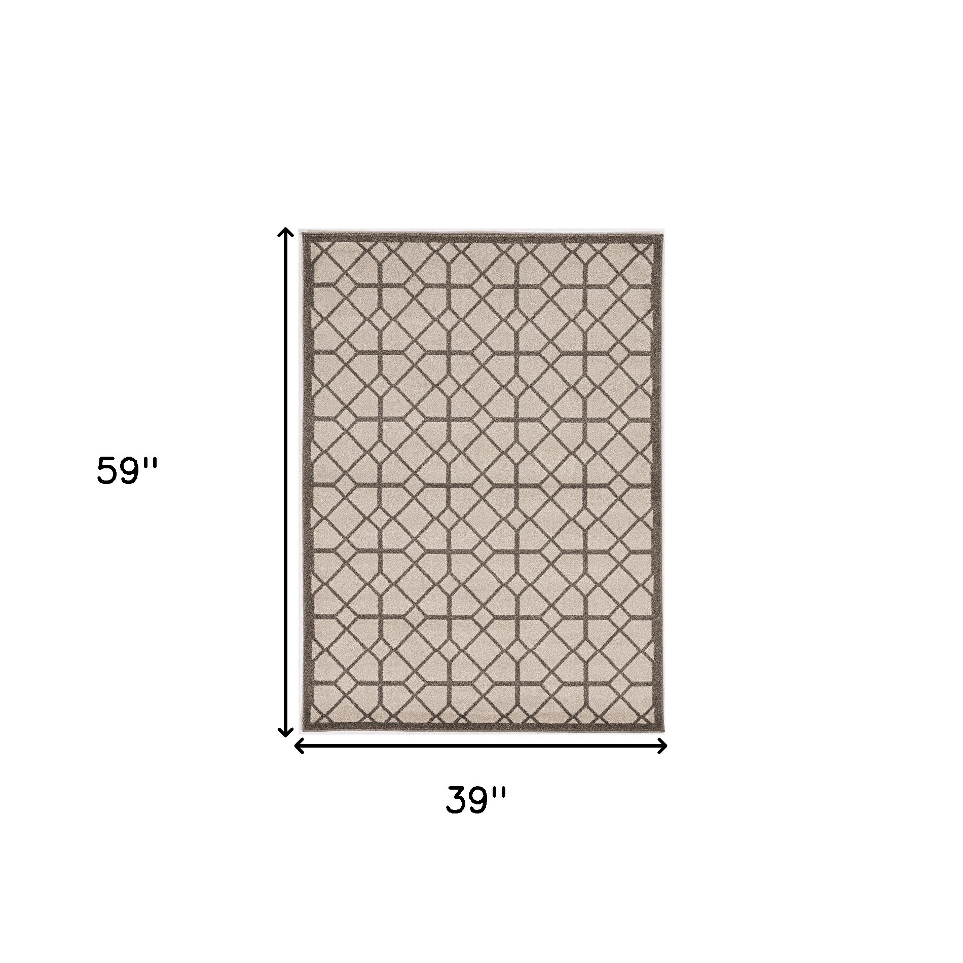 3" X 5" Ivory Or Grey Polypropylene Rug