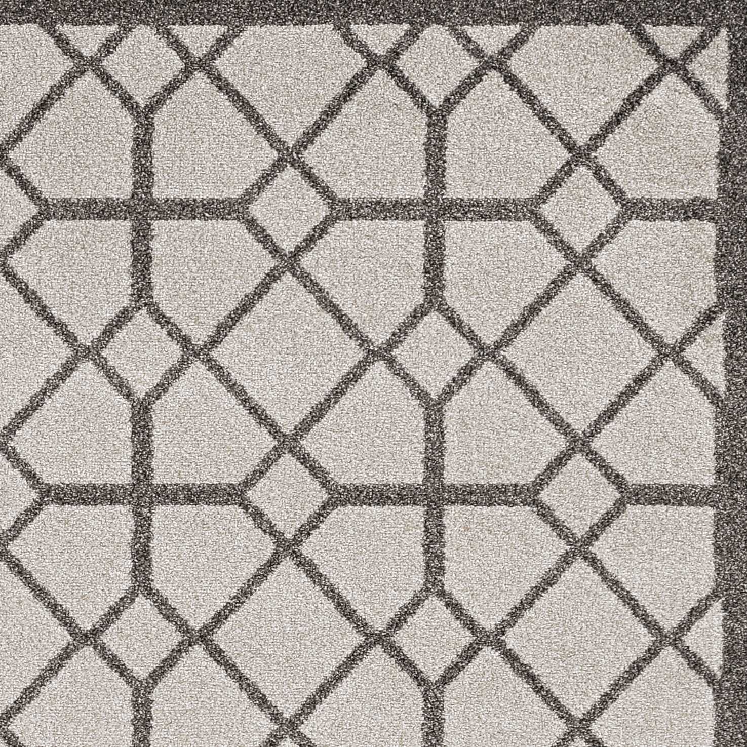 5' X 8'  Ivory Or Grey Geometric Tiles Area Rug-375025-1