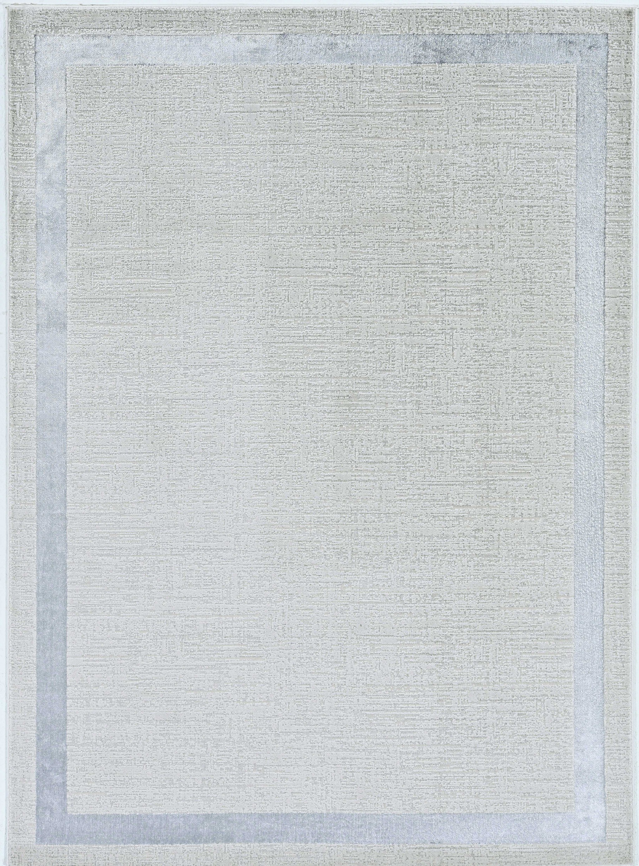 3'X5' Ivory Silver Machine Woven Bordered Indoor Area Rug-375033-1