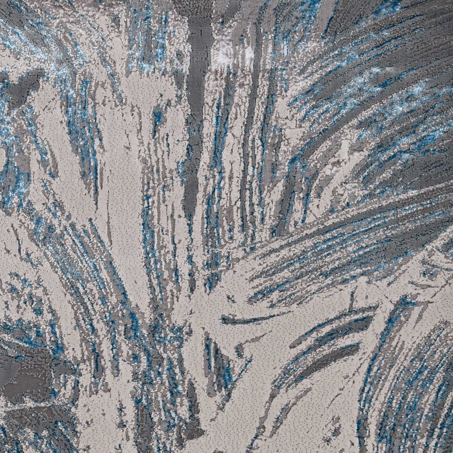 5' X 8' Silver Or Blue Abstract Brushstrokes Indoor Area Rug-375039-1