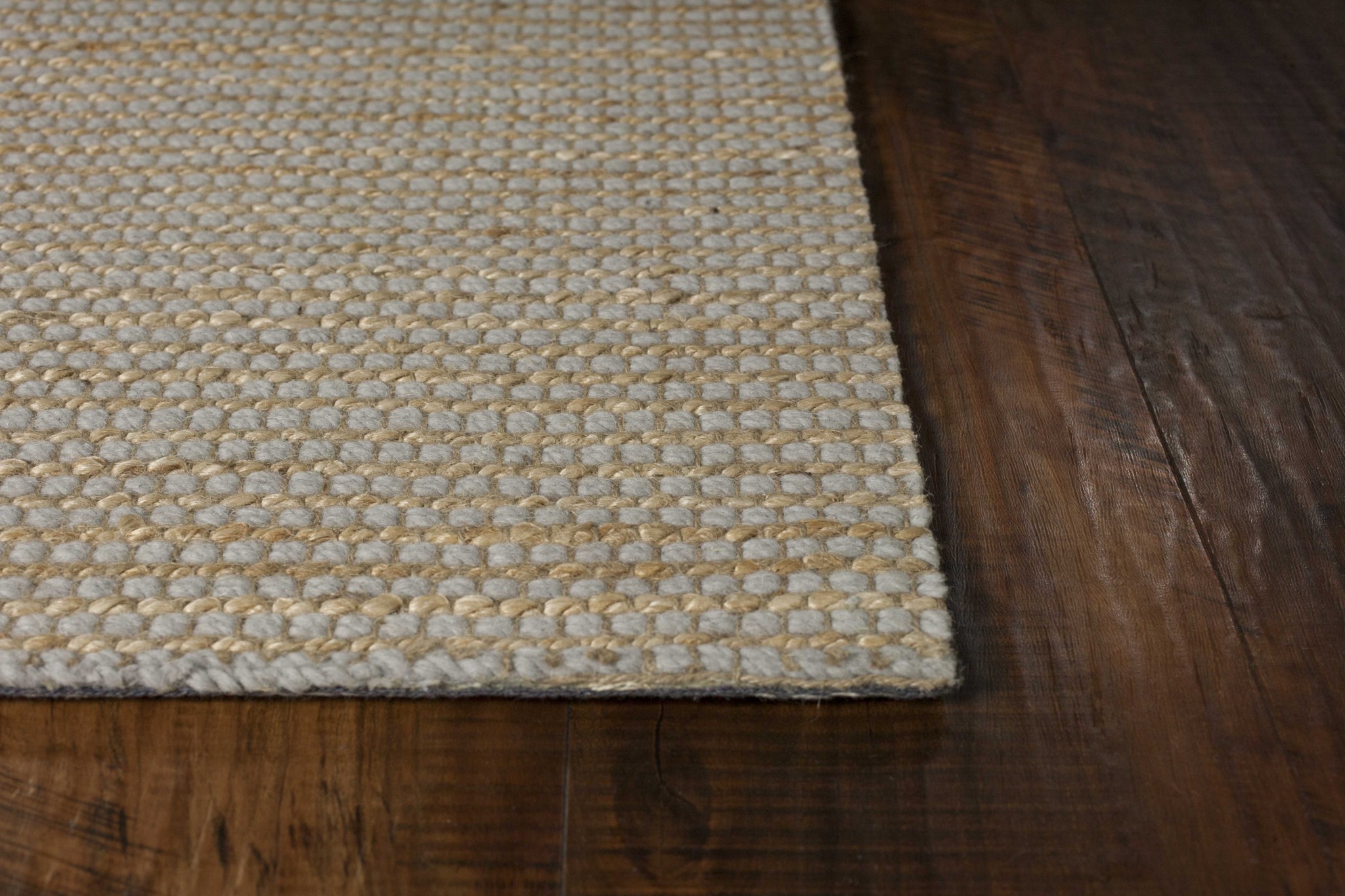 5'X7' Grey Hand Woven Wool And Jute Indoor Area Rug-375055-1