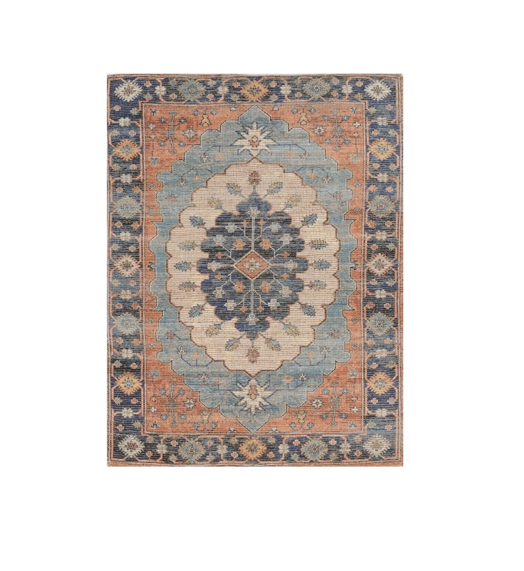 2" X 4" Blue Medallion Hand Woven Area Rug