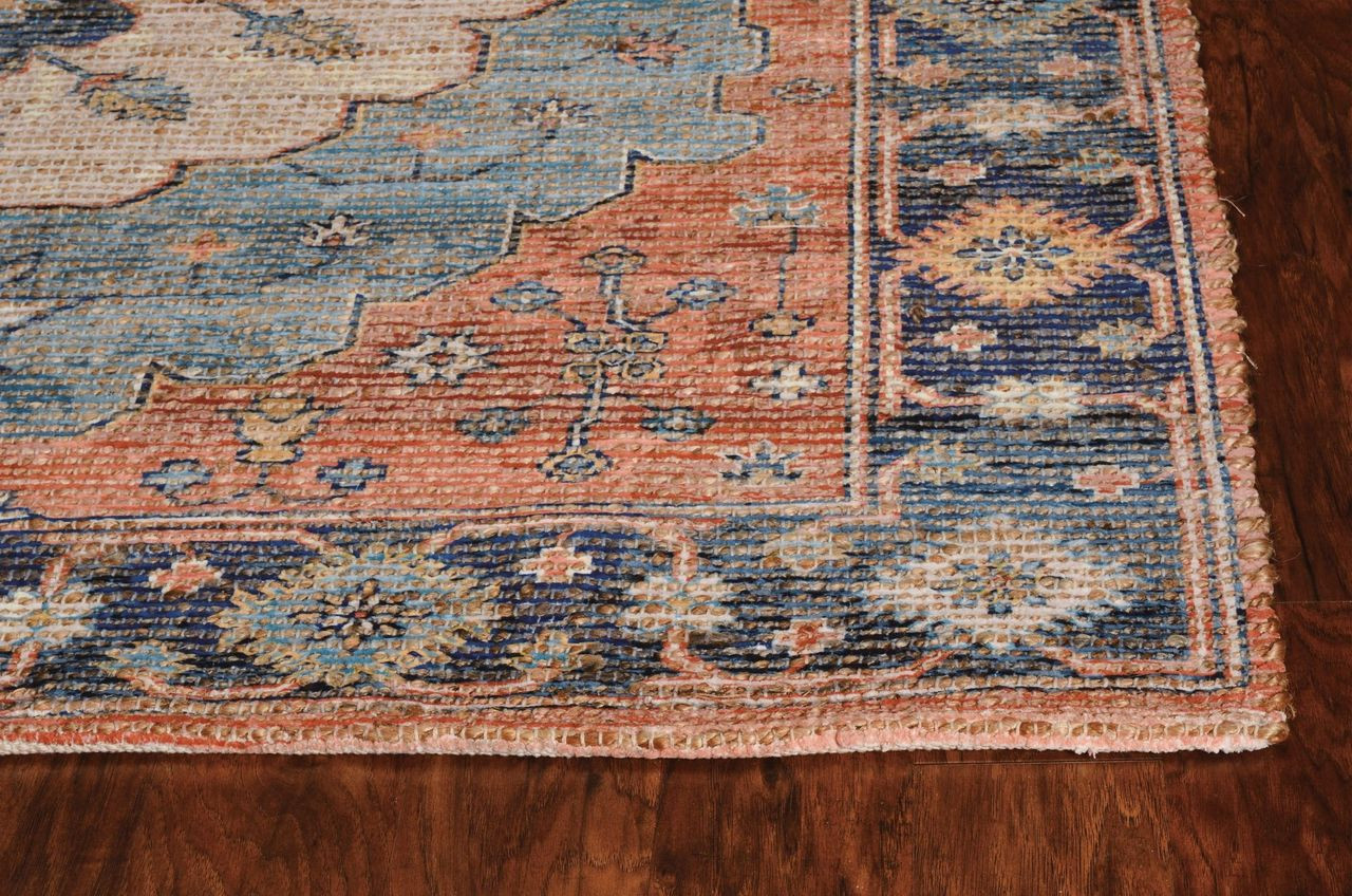 5" X 7" Blue Medallion Hand Woven Area Rug
