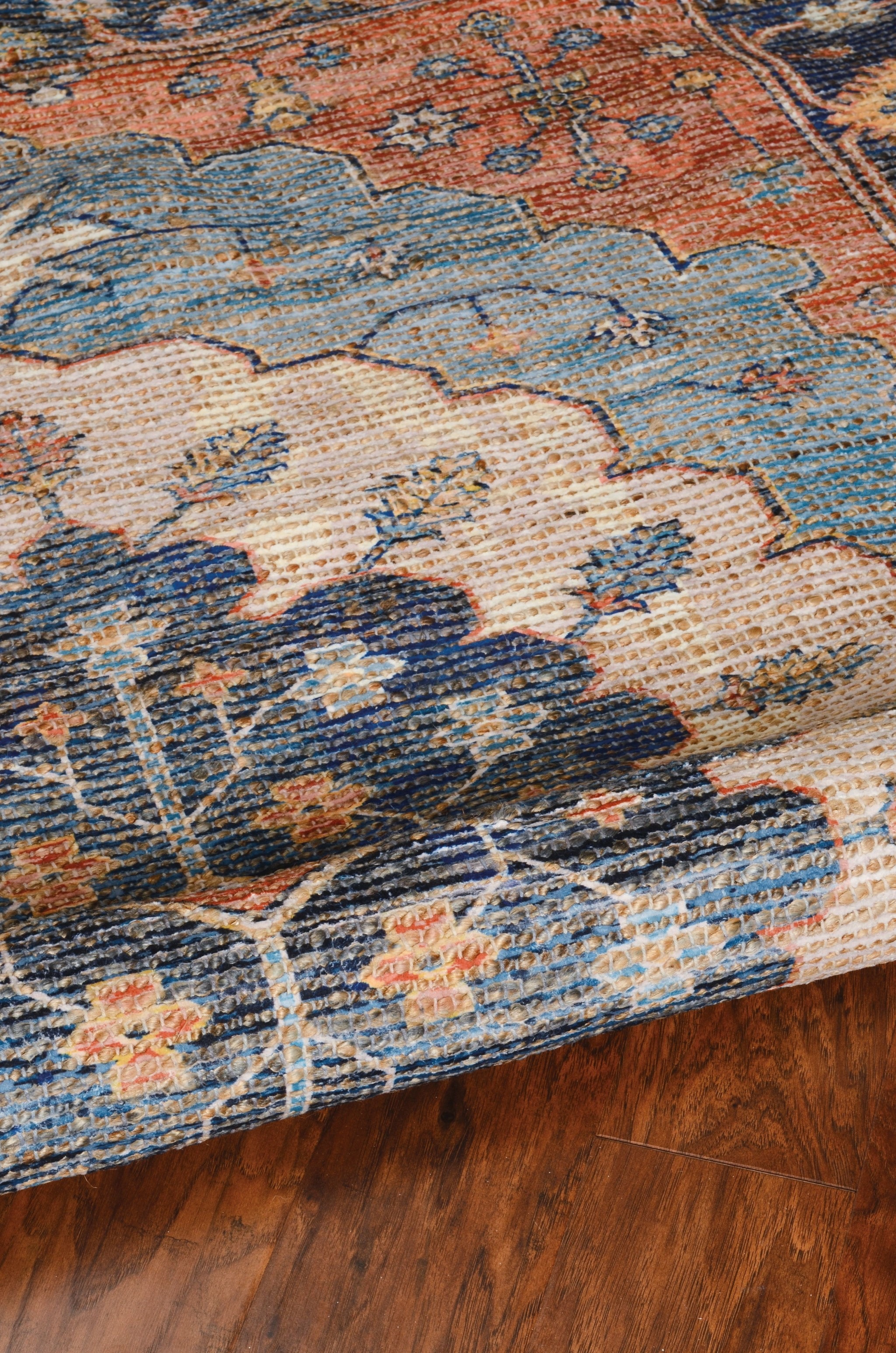 5" X 7" Blue Medallion Hand Woven Area Rug