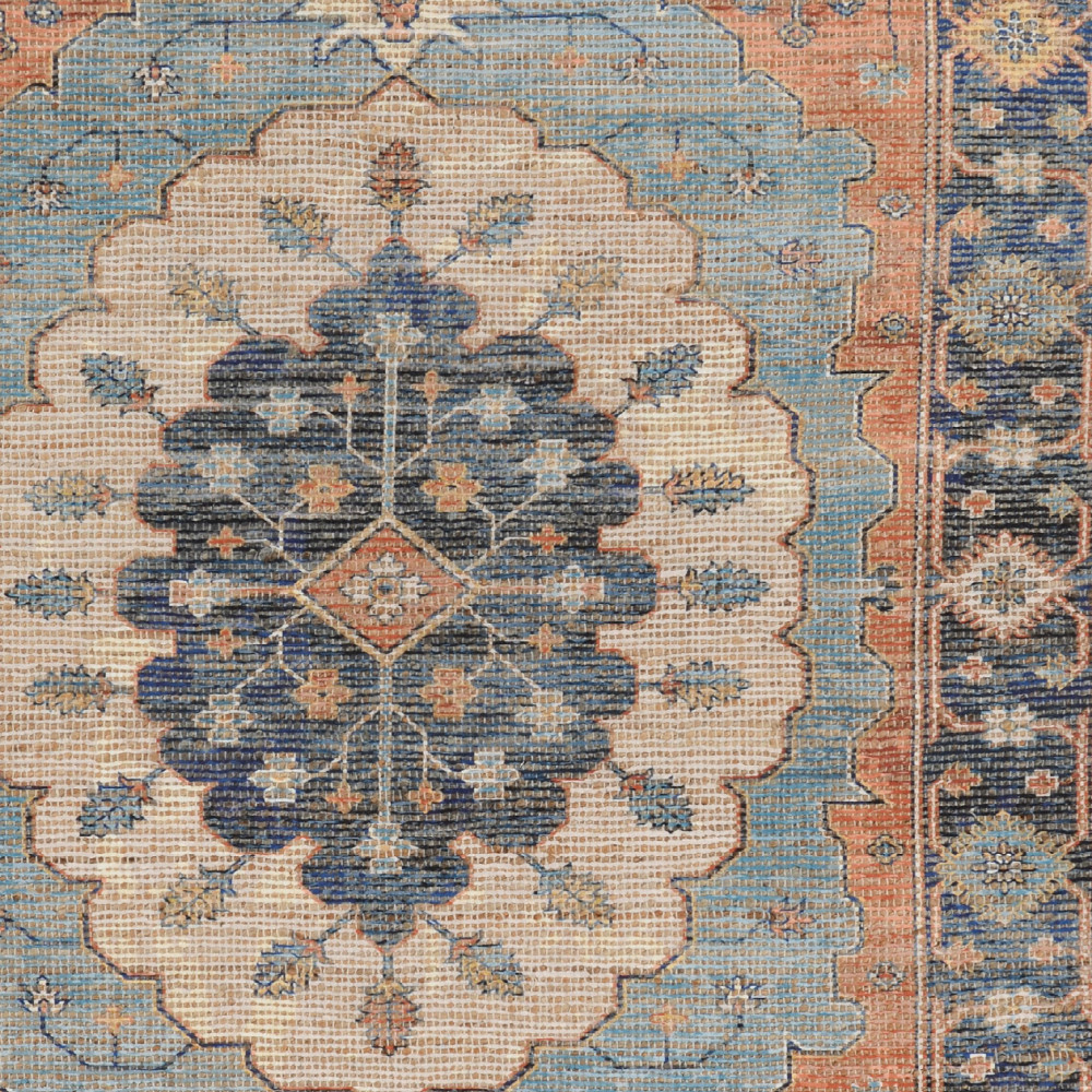 5" X 7" Blue Medallion Hand Woven Area Rug
