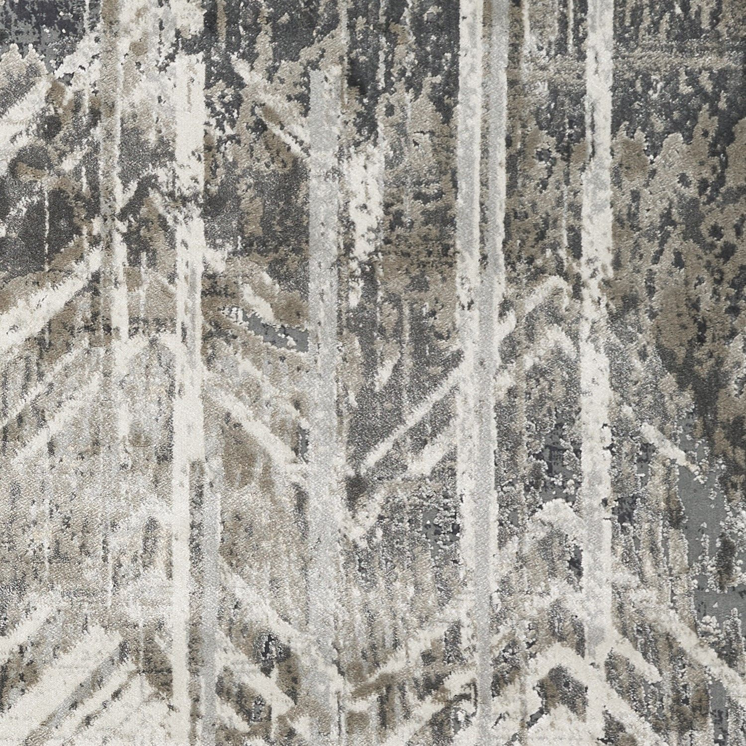 105" X 156" Grey Polyester or Viscose Rug