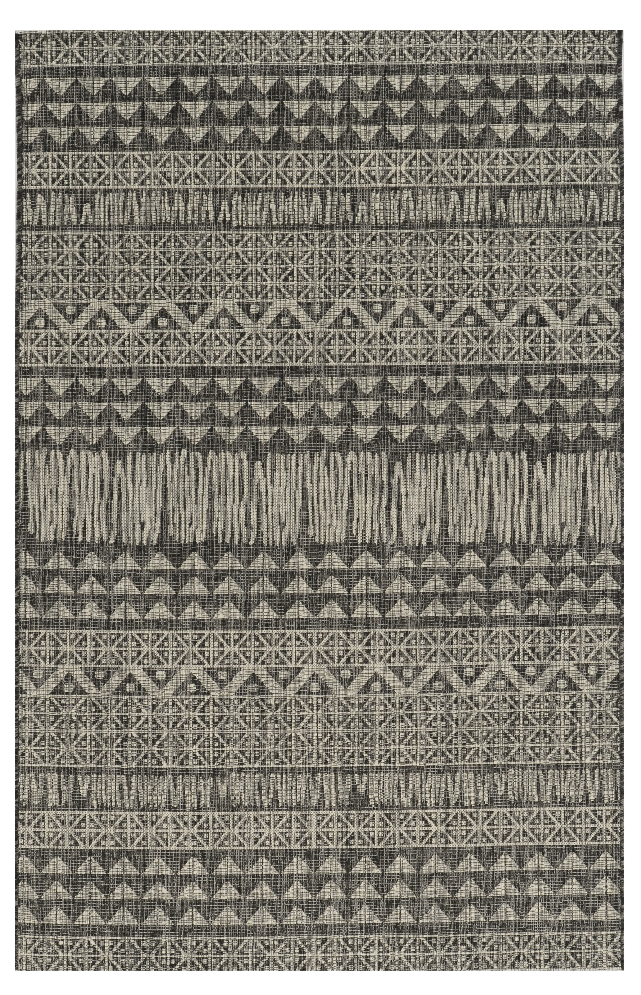 3" X 5" Charcoal Tribal Area Rug