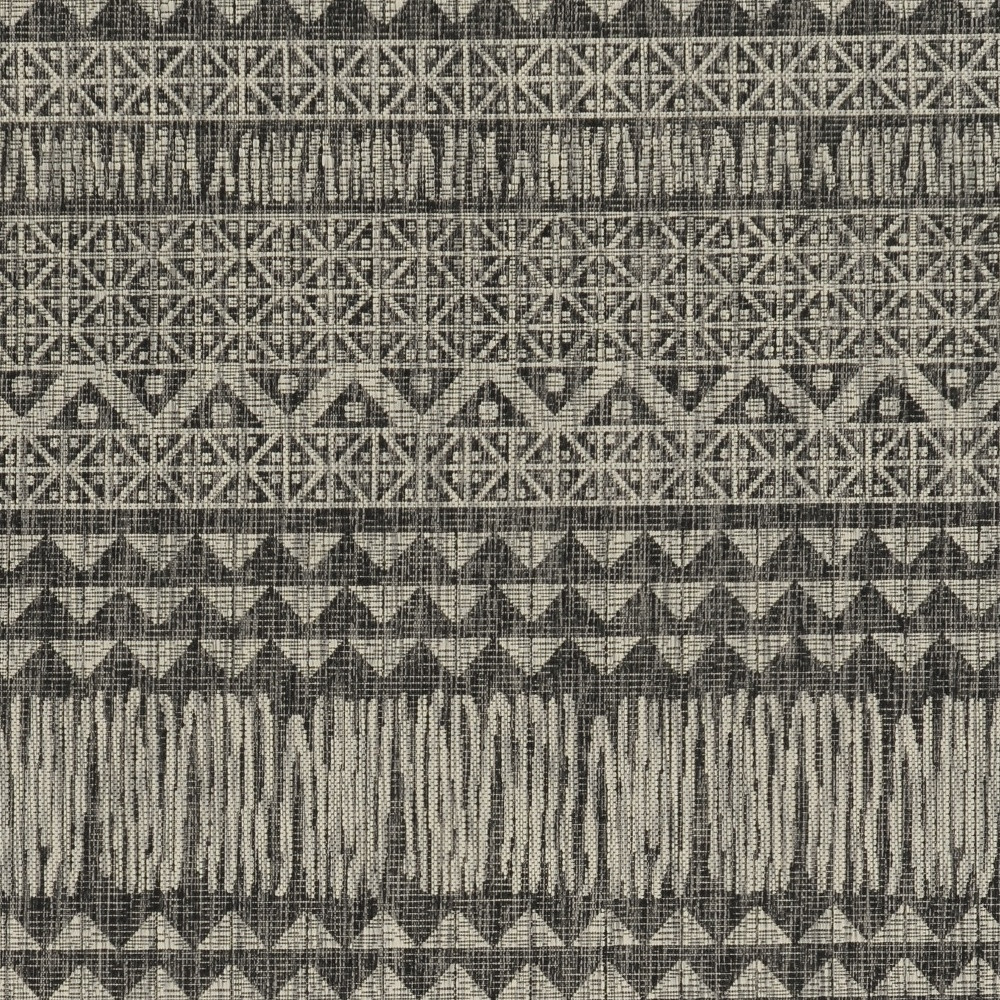 3" X 5" Charcoal Tribal Area Rug