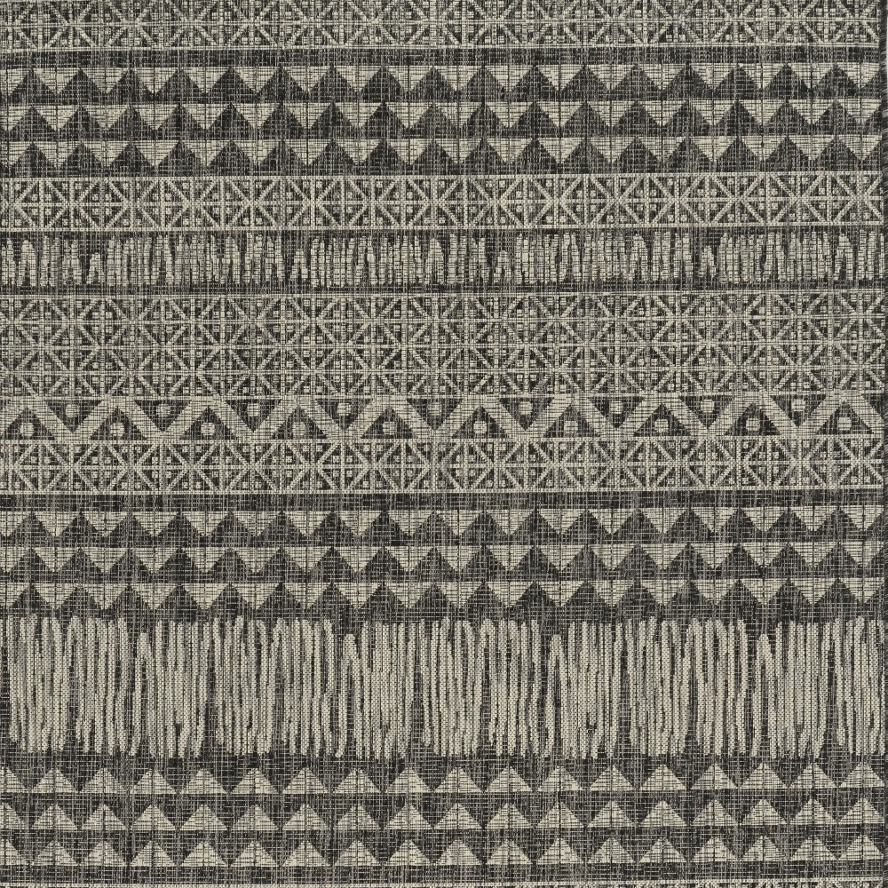 3" X 5" Charcoal Tribal Area Rug