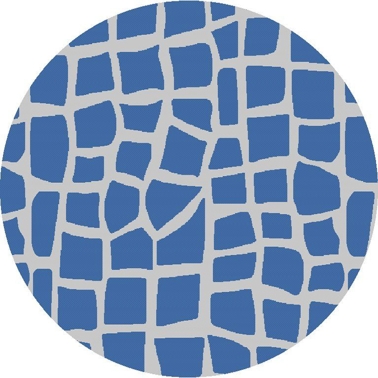 8' Blue Grey Machine Woven Uv Treated Animal Print Indoor Outdoor Round Area Rug-375231-1