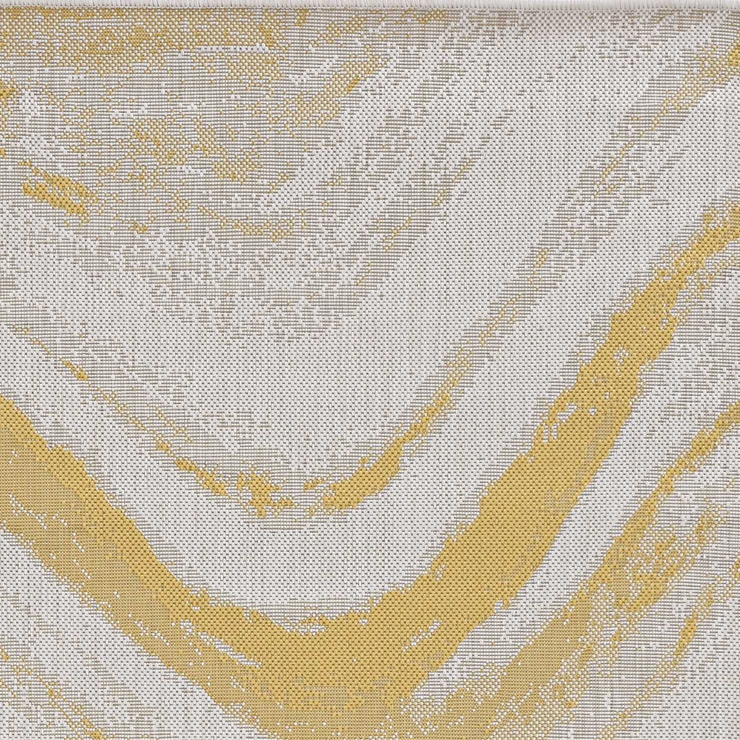8' X 11' Ivory Or Gold Abstract Brushstrokes Indoor Area Rug-375235-1