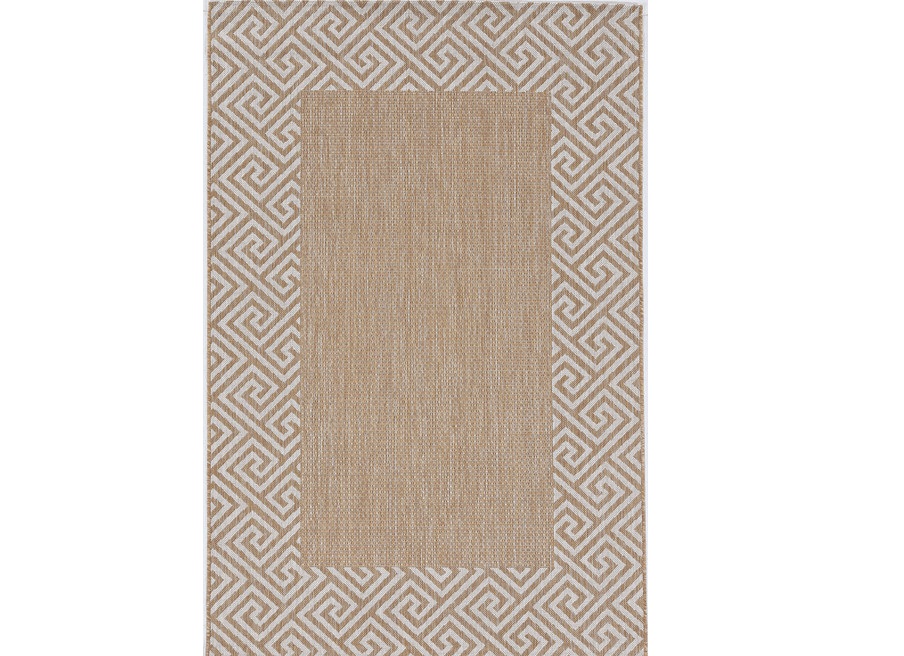 8' X 11' Natural Geometric Maze Pattern Indoor Area Rug-375245-1