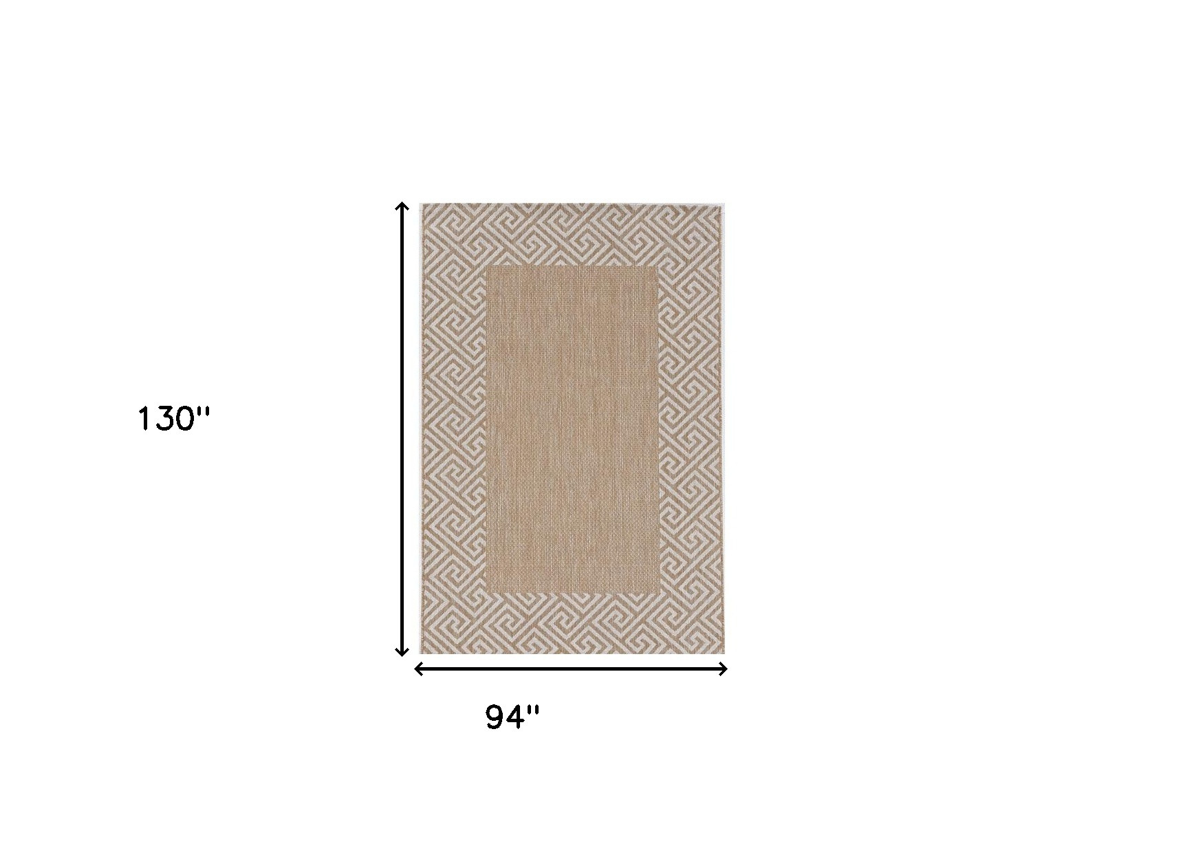 8" X 11" Natural Geometric Maze Pattern Indoor Area Rug