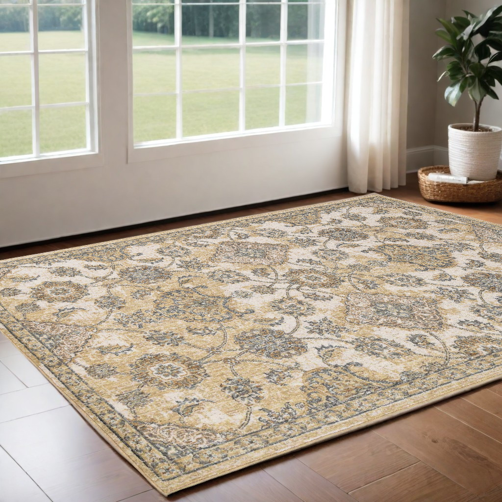 2' X 3' Ivory Sand Vintage Wool Accent Rug-375262-1