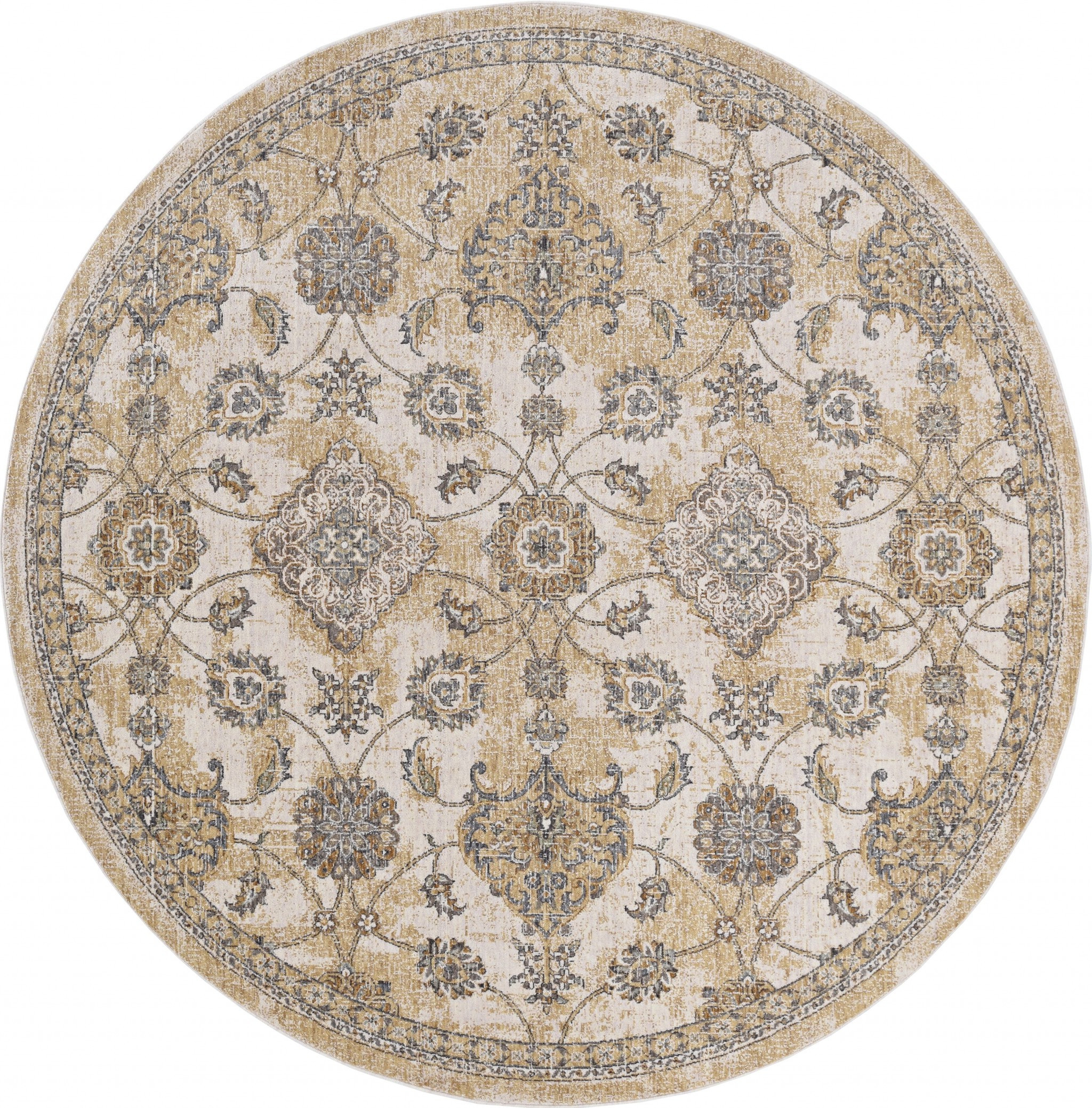 108" X 108" Ivory Sand Wool Rug