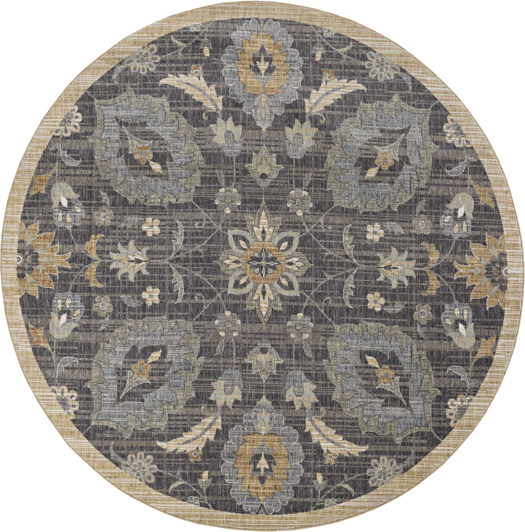 108 X 108 Taupe Wool Rug-375289-1