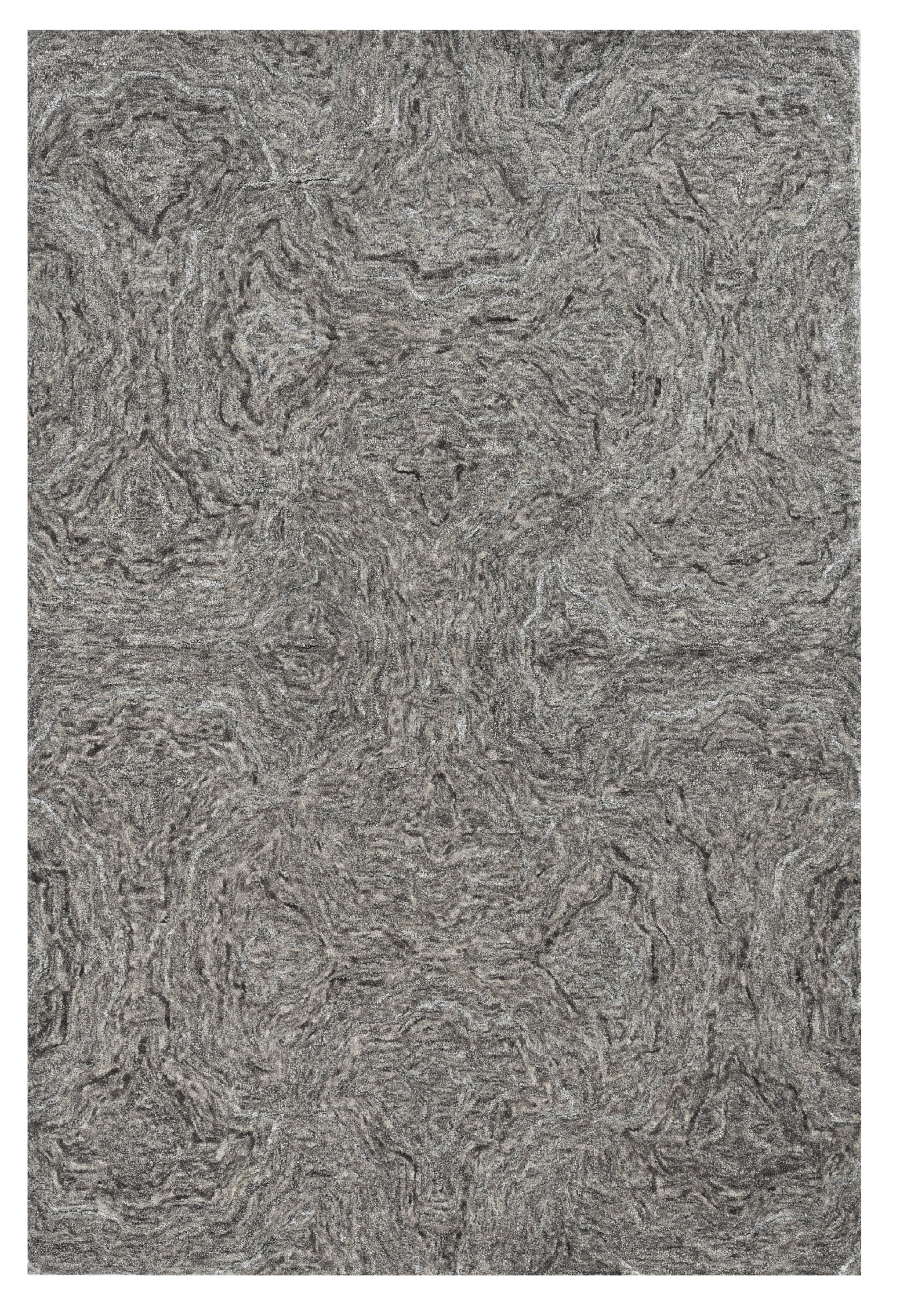 3'X5' Grey Hand Tufted Abstract Indoor Area Rug-375363-1