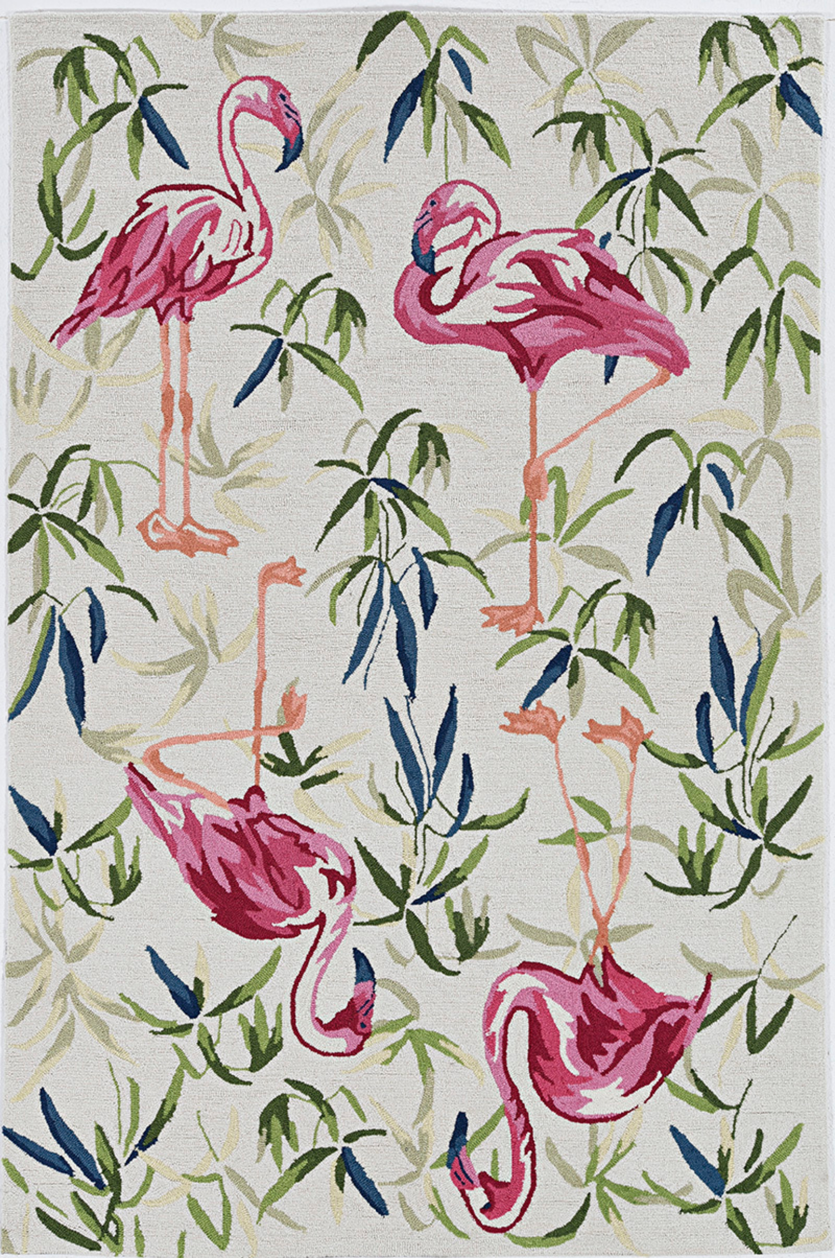 5' X 7' Ivory Or Pink Flamingo Indoor Area Rug-375441-1