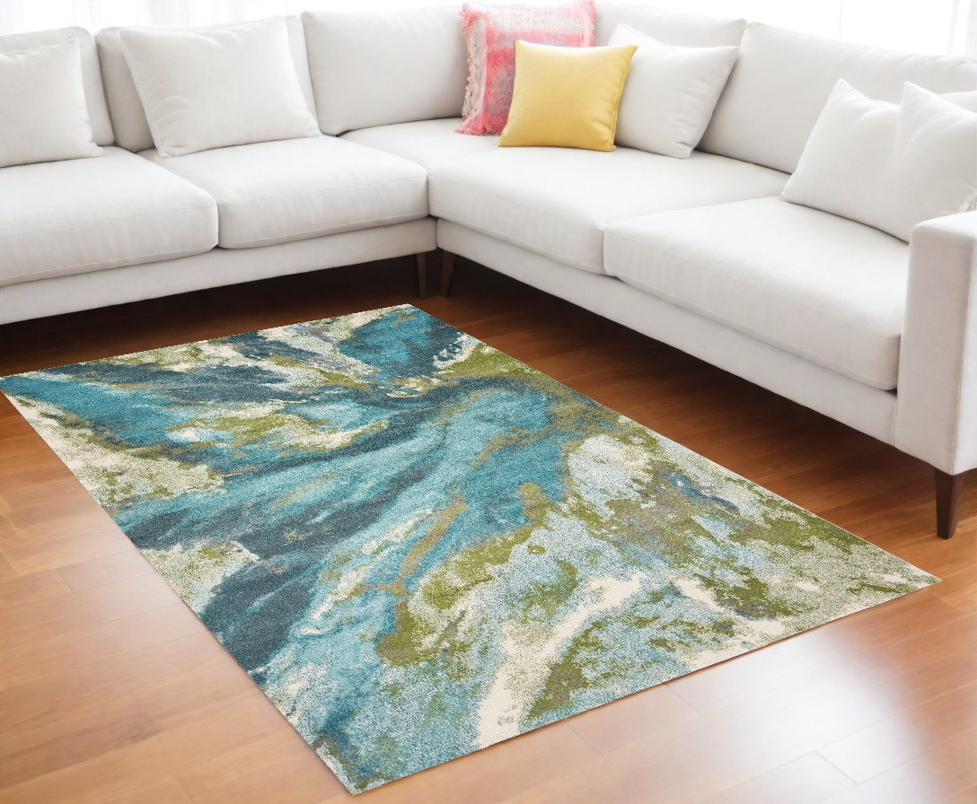 8' X 10' Multicoloured Shag Area Rug-375601-1