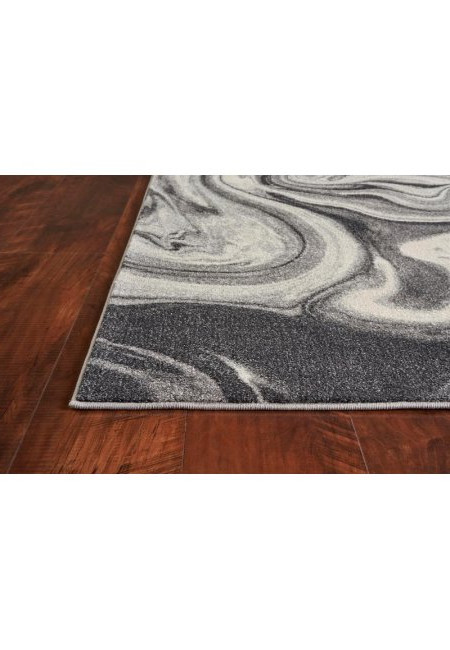 8'X10' Grey Blue Machine Woven Abstract Marble Indoor Area Rug-375613-1