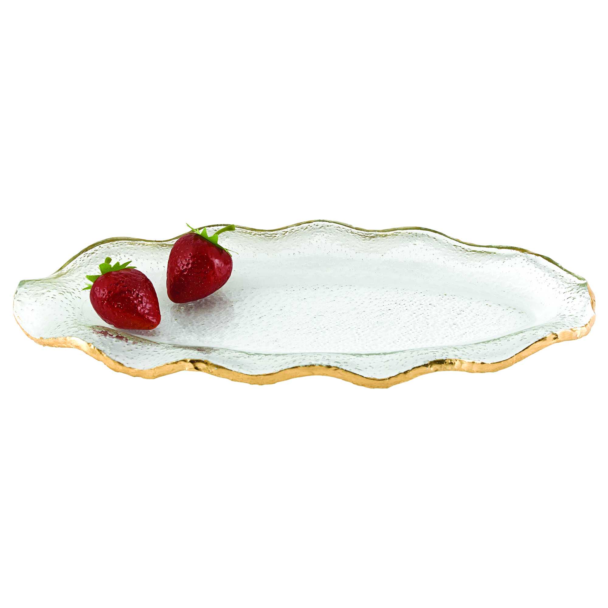 14 Mouth Blown Wavy Edge Gold Leaf Platter-375744-1