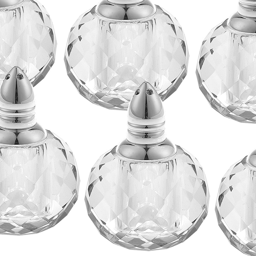 Individual Silver Crystal Zendra Design Salt & Peppers - Gift Boxed 6 Pc Set