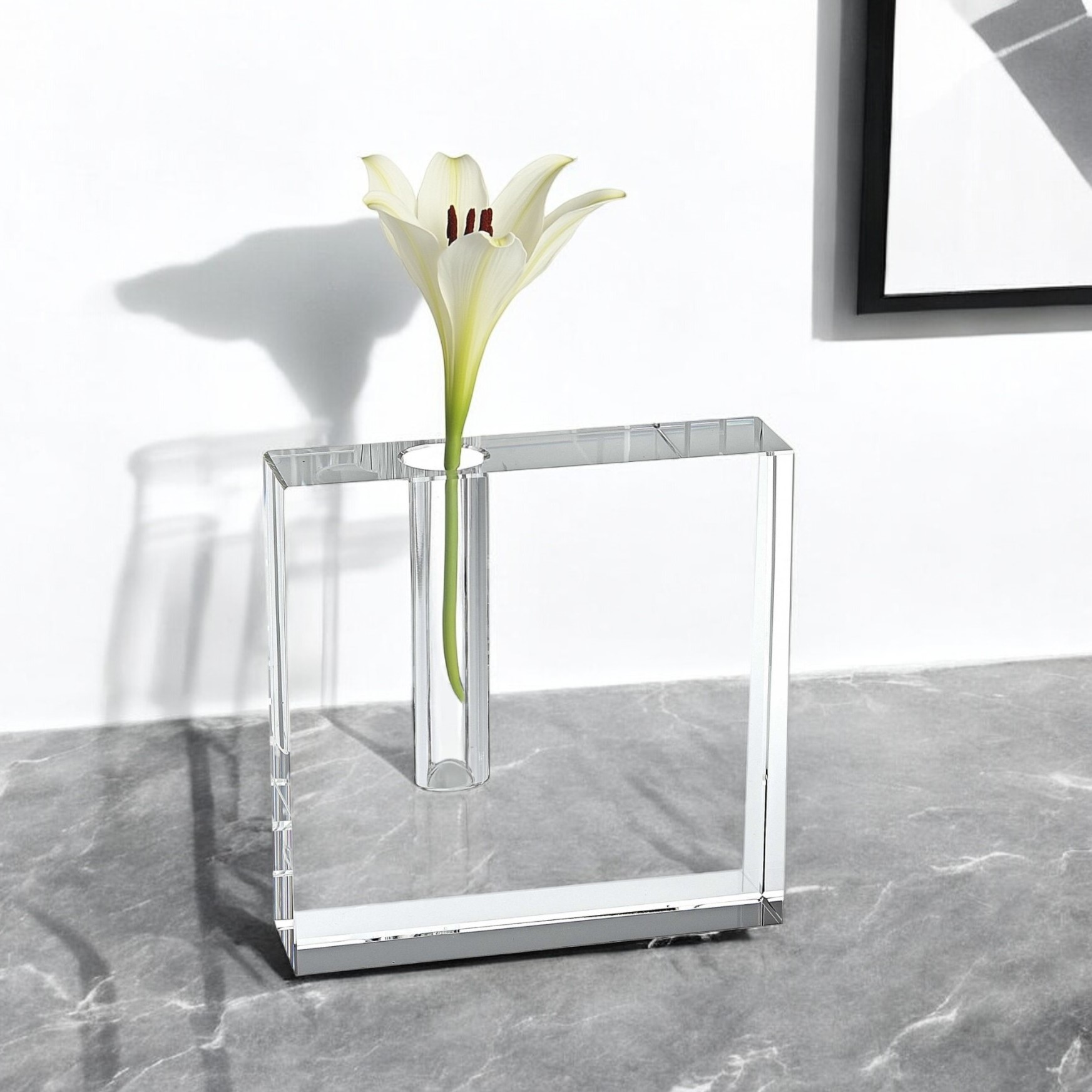 6" Clear Square Lead Free Crystal Bud Vase-375768-1