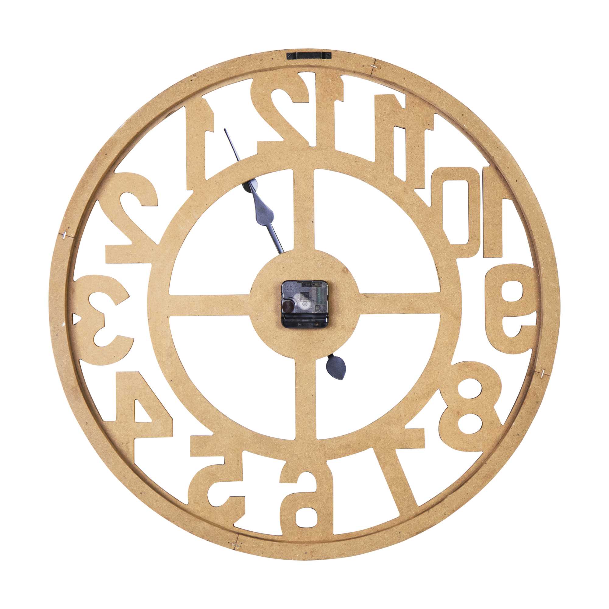 23" Round Wooden Open-Face Wall Clock