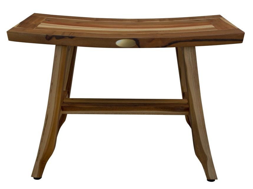 Contemporary Teak Shower Stool or Bench in Natural Finish