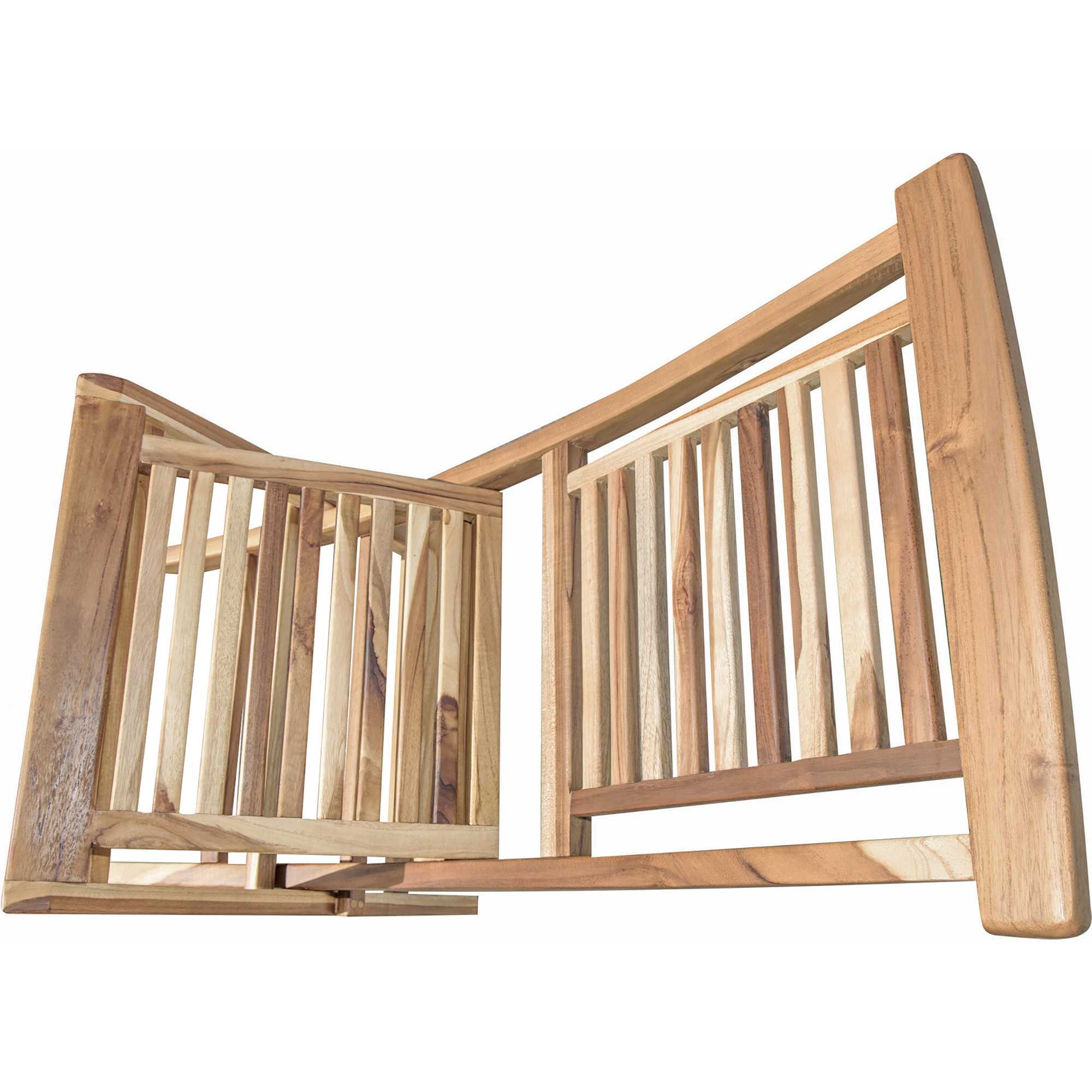 Compact Teak Folding Chair wStraight Design in Natural Finish